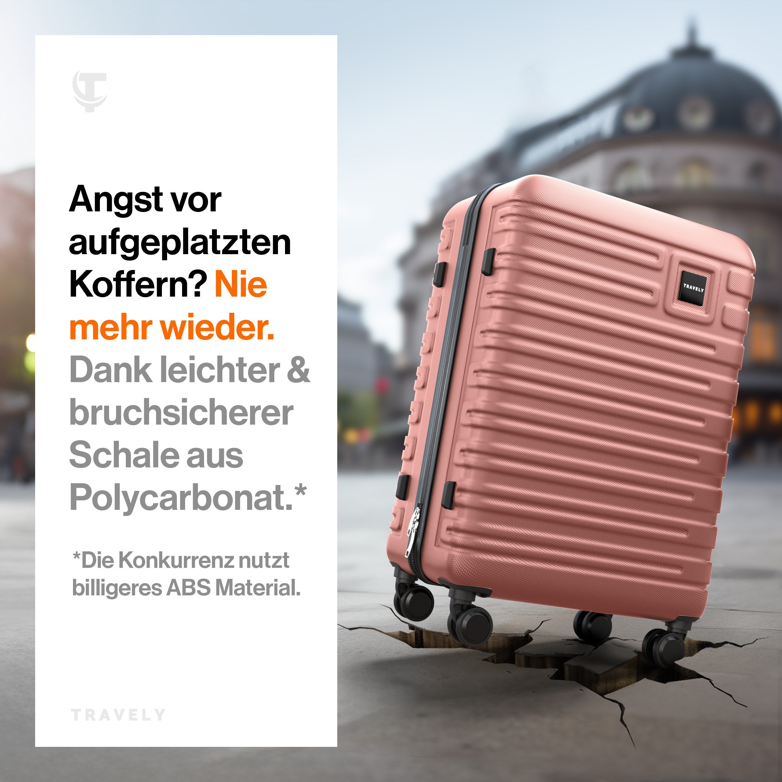 Travely Koffer Polycarbonat Koffer L 67cm - Reisekoffer, Hartschalenkoffer, günstig online kaufen