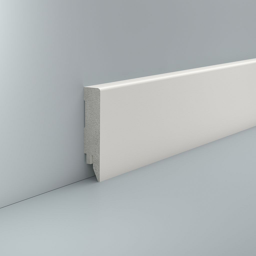 Südbrock Sockelleiste Sockelleiste 16 x 78 Kunststoff PVC Hartschaum RAL 9016, L: 240 cm, H: 7.8 cm, 1-St.