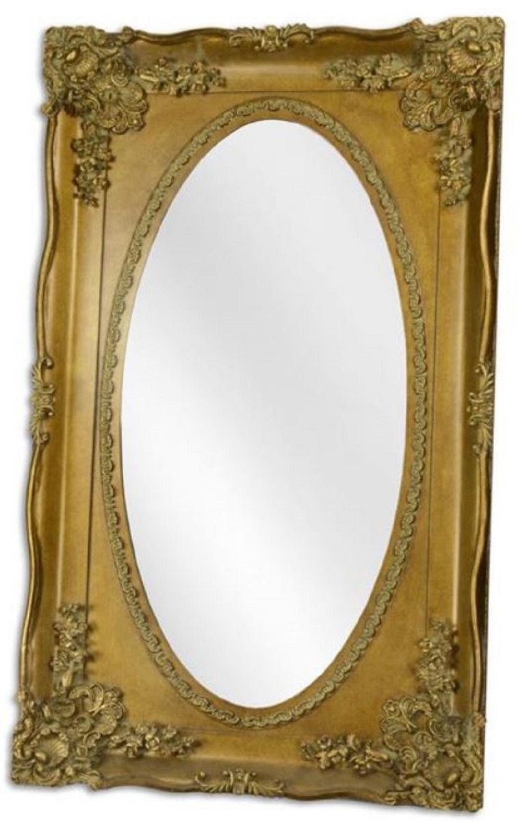Casa Padrino Barockspiegel Barock Spiegel Gold 94 x H. 154,5 cm - Prunkvoller ovaler Wandspiegel im Barockstil