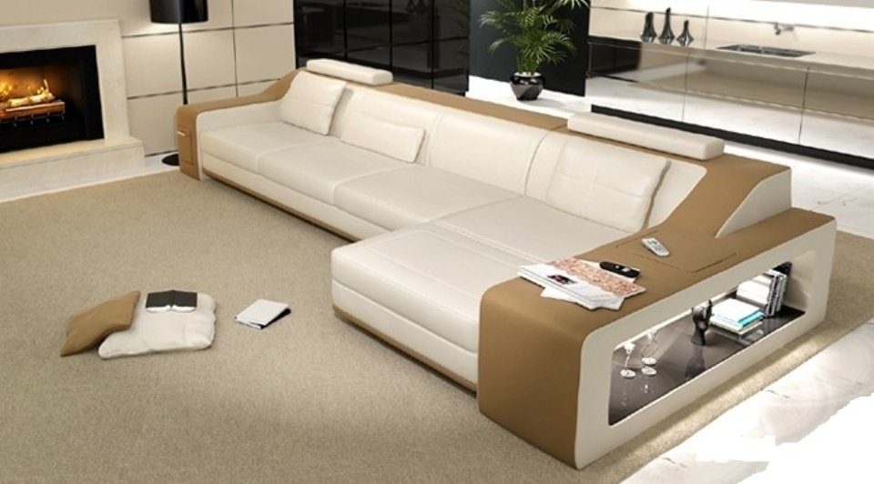 JVmoebel Ecksofa Designer Beige Wohnlandschaft luxus Ecksofa Polster Couch Möbel Neu, Made in Europe