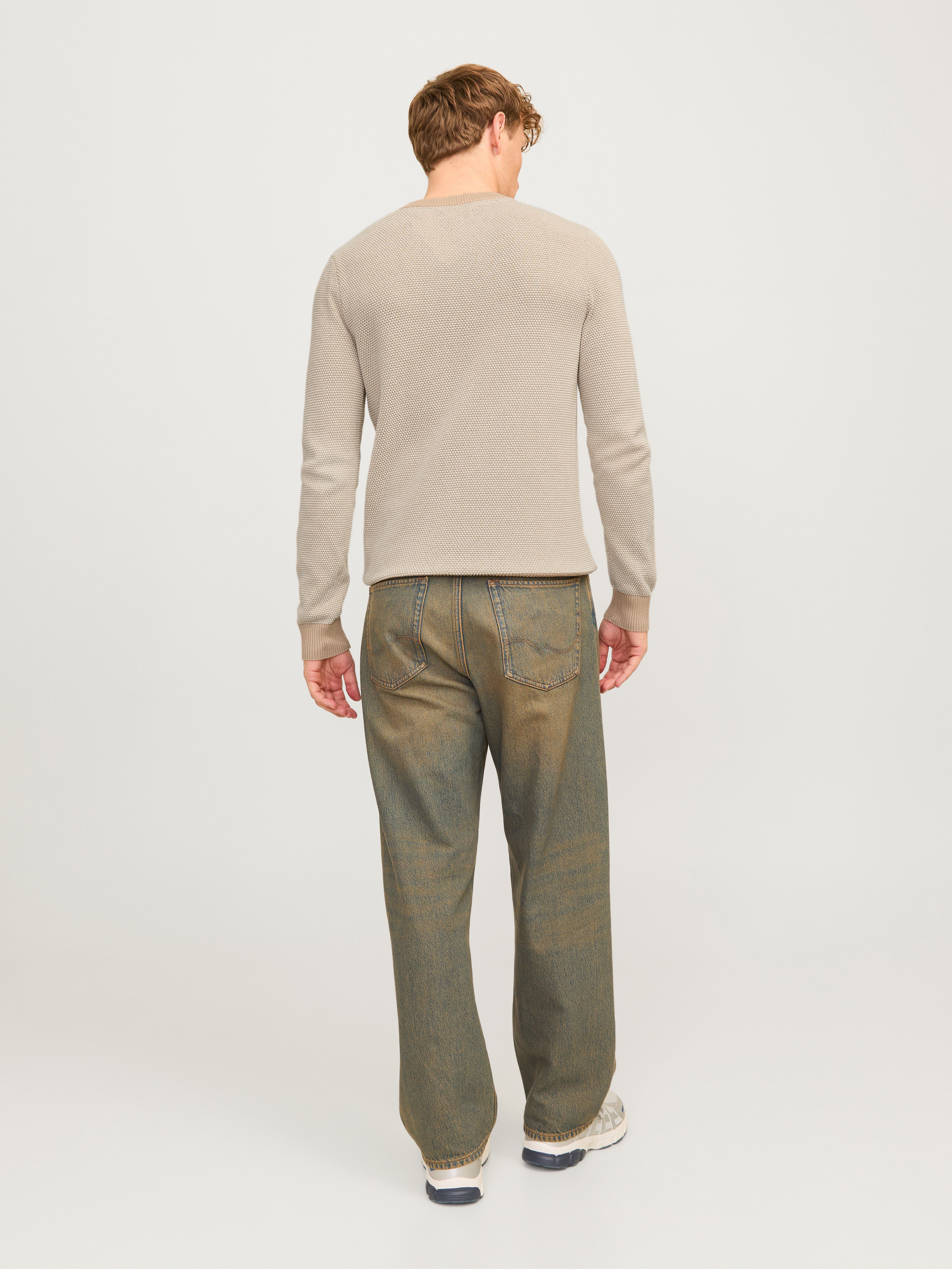 Jack & Jones Rundhalspullover JJEGLOBE KNIT CREW NECK NOOS in Strick Optik