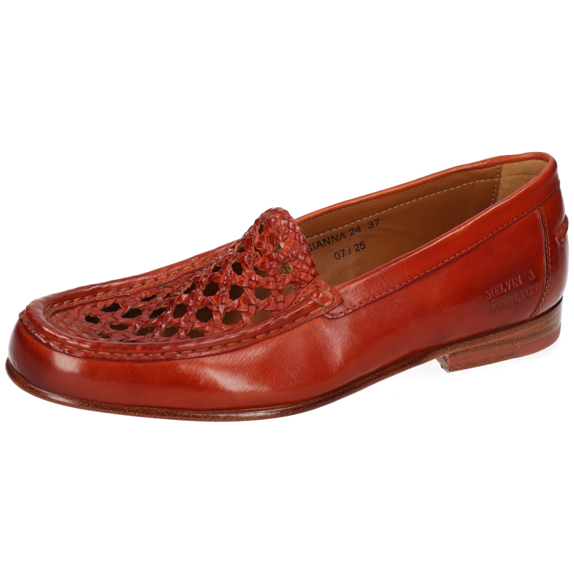Gianna 24 Leder-Geflochtene Schuhe für Damen Loafer