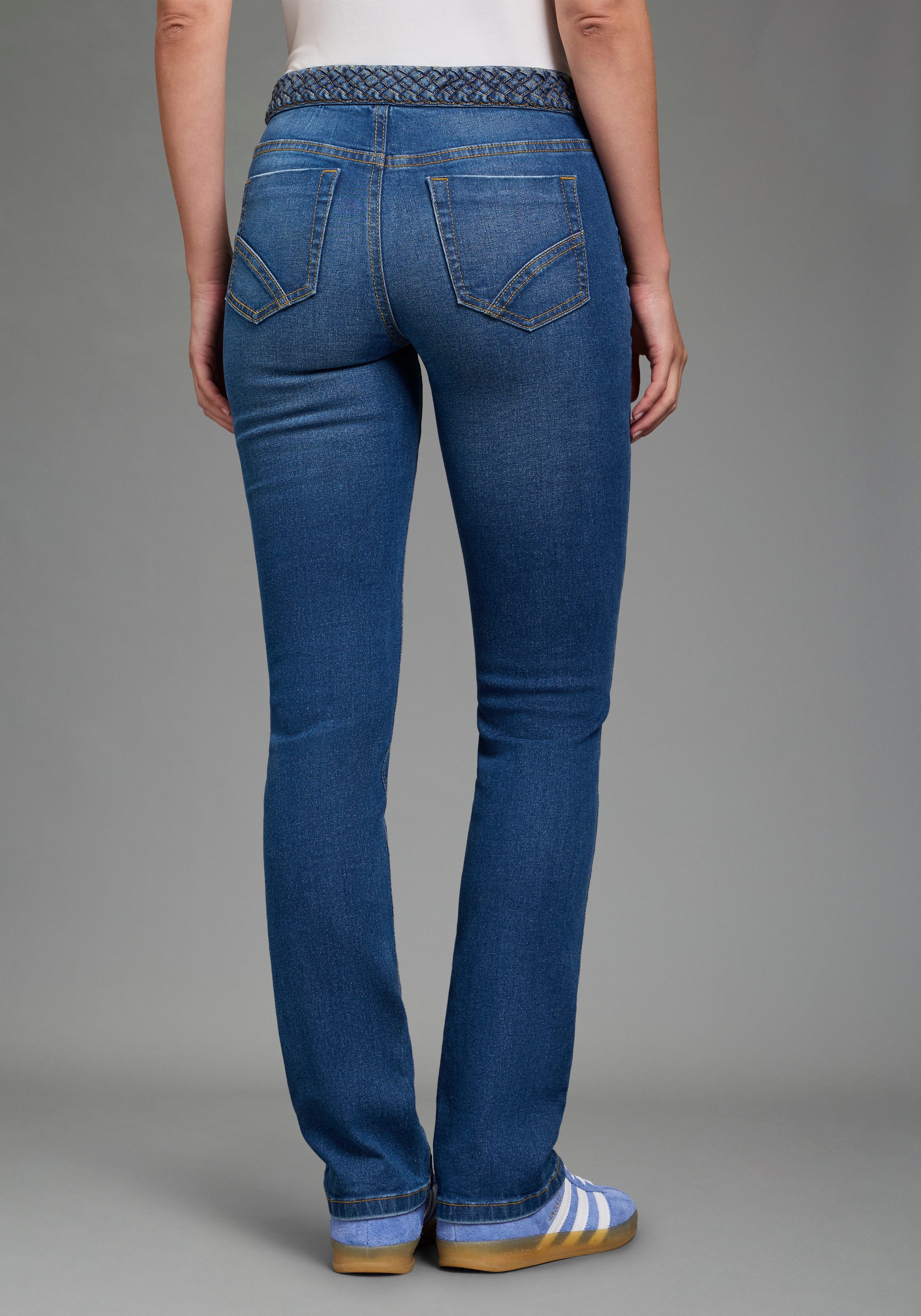 Arizona Gerade Jeans mit Jeansgürteloptik Straight-Fit, gerader Beinverlauf, normale Leibhöhe