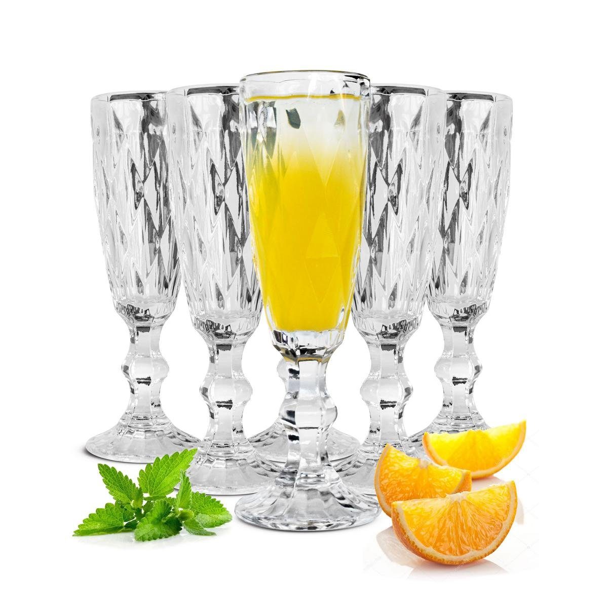 Sektglas 6 Sektgläser 150ml auf Fuß Beate Sektkelche Sektglas Proseccoglas
