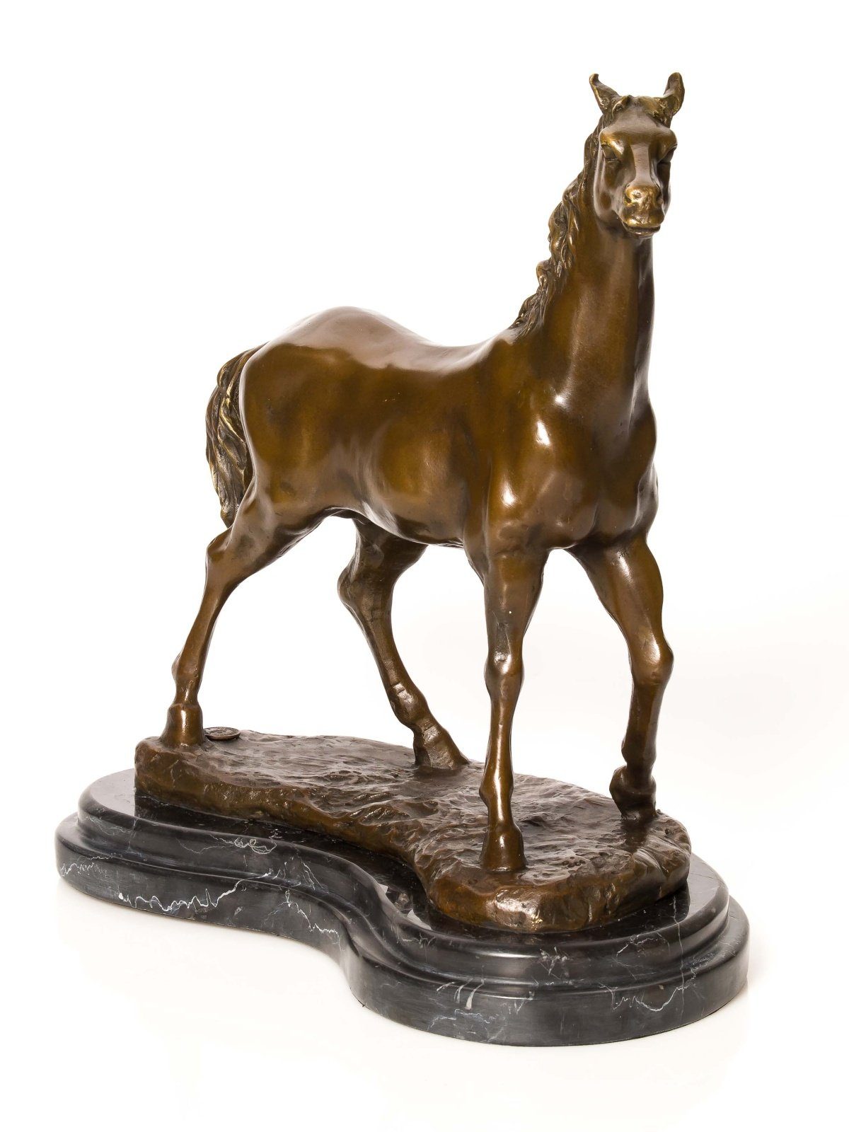 Statue Pferd 6kg Bronze Bronzeskulptur Aubaho 32cm Skulptur Figur Antik-Stil Skulptur
