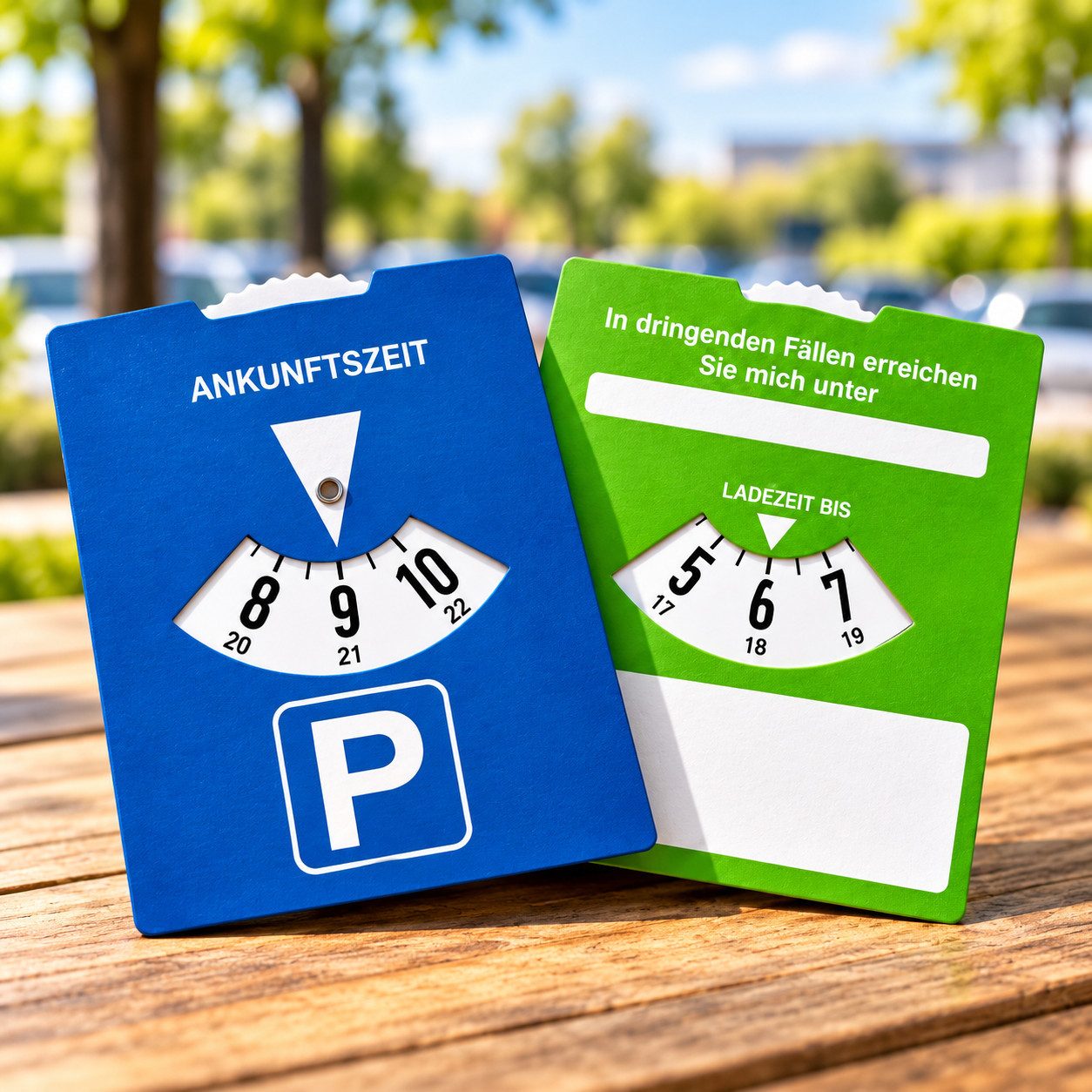 Kaiser24 Parkscheibe 2-in-1 Parkscheibe & Ladezeitscheibe für Auto und E-Auto, 11 x 15 cm