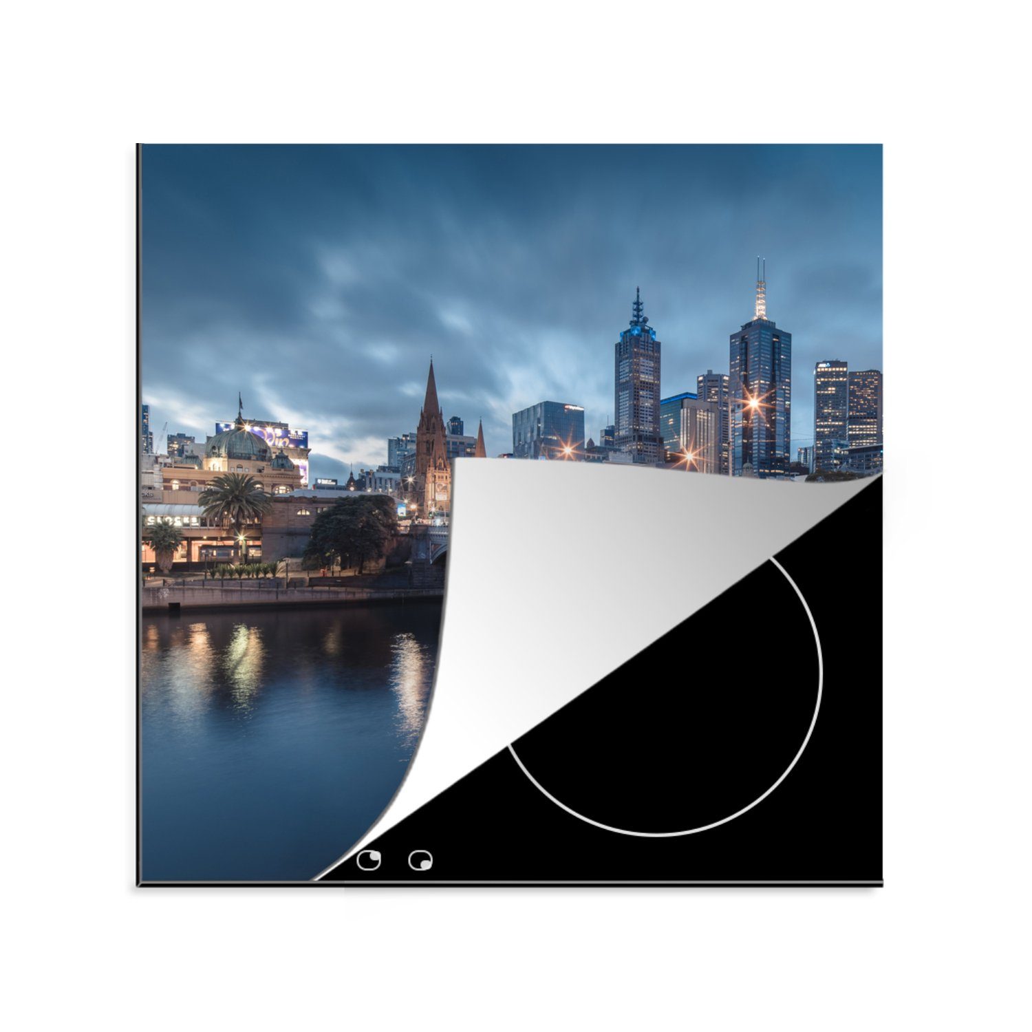 MuchoWow Herdblende-/Abdeckplatte Australien küche Melbourne - 78x78 für Vinyl, Skyline, (1 - Ceranfeldabdeckung, tlg), cm, Arbeitsplatte