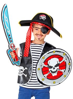 Widdmann Kostüm Piraten Säbel & Schild, Alles, was ein kleiner Seeräuber zum Entern braucht!
