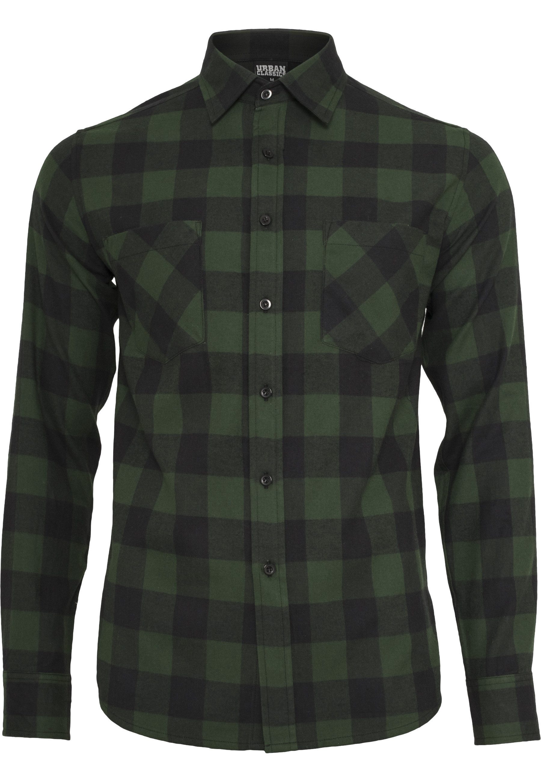 URBAN CLASSICS Kurzarmshirt Urban Classics Herren Checked Flanell Shirt (1-tlg)