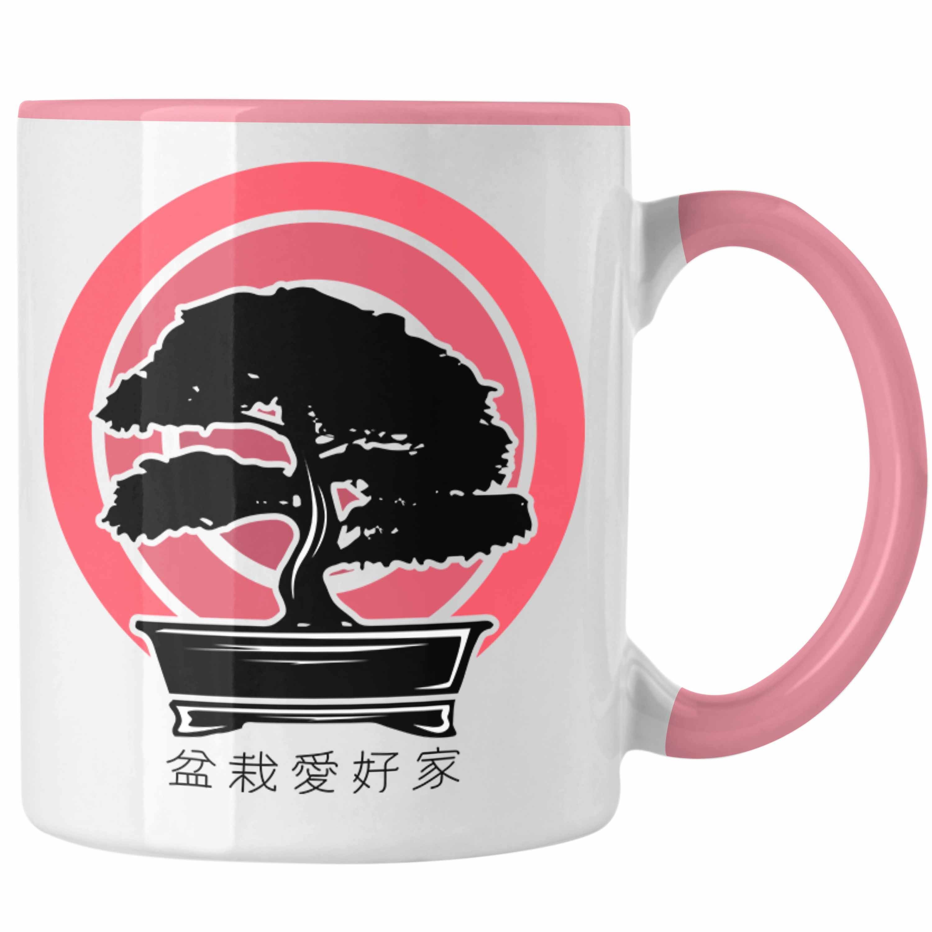 Trendation Tasse Lustige Bonsai Tasse Geschenk für Bonsai-Liebhaber Grafik Rosa