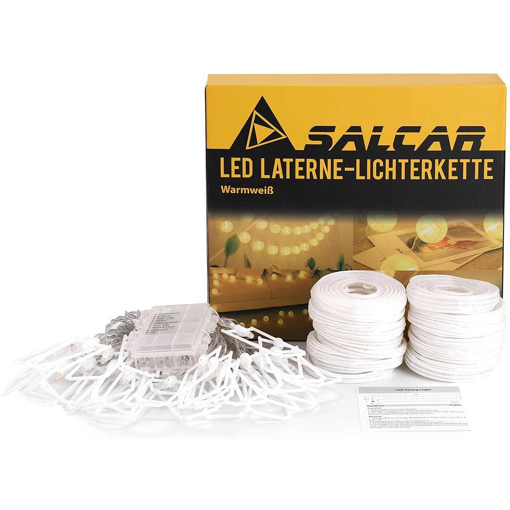 Outdoor Lichterkette LED-Lichterkette 10m Laterne LED Lampions Salcar