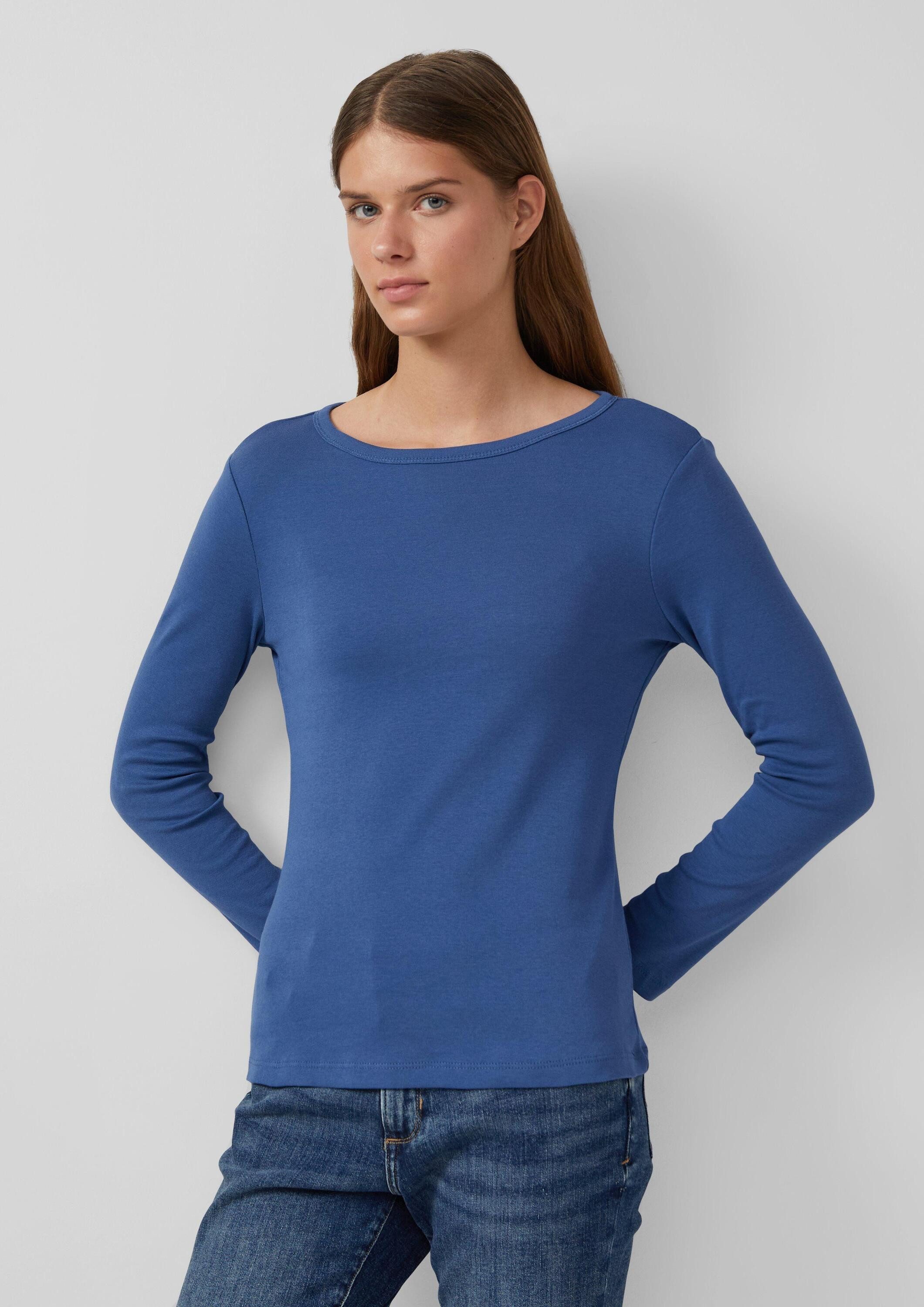 s.Oliver Langarmshirt T-Shirt Elastisches Longsleeve im Slim Fit