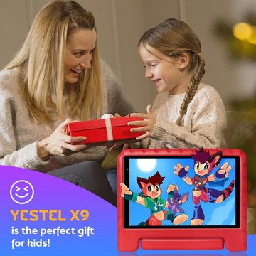 YESTEL Kinder Tablet mit 7GB RAM Tablet (8", 64 GB, Android 13, mit Erweiterung 1TB Doppelkamera, GPS, Tablet mit Kindersicherer Hülle)