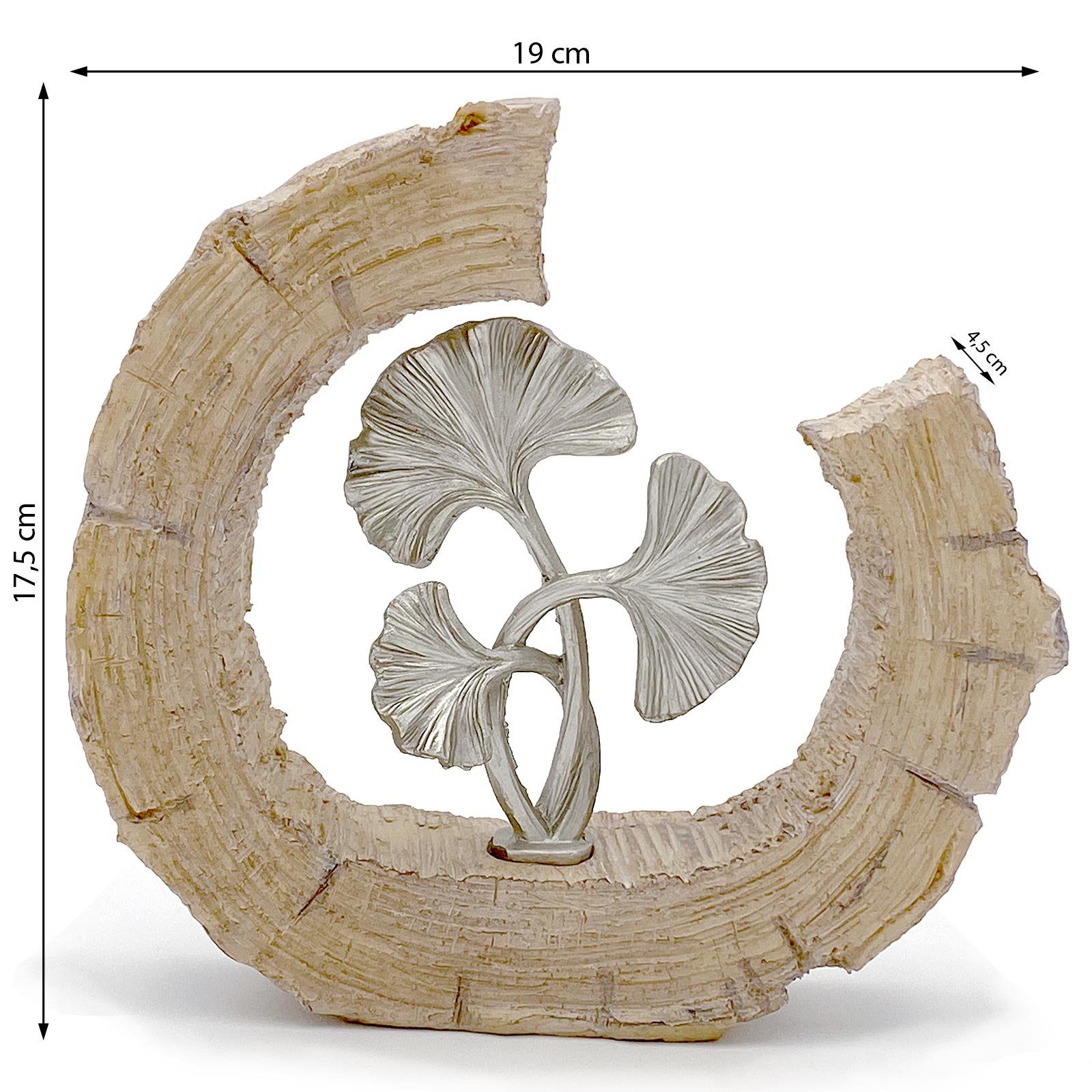 Casamia Dekofigur silber Aufsteller Deko braun Ginkgo 19 17 x Figur cm Skulptur