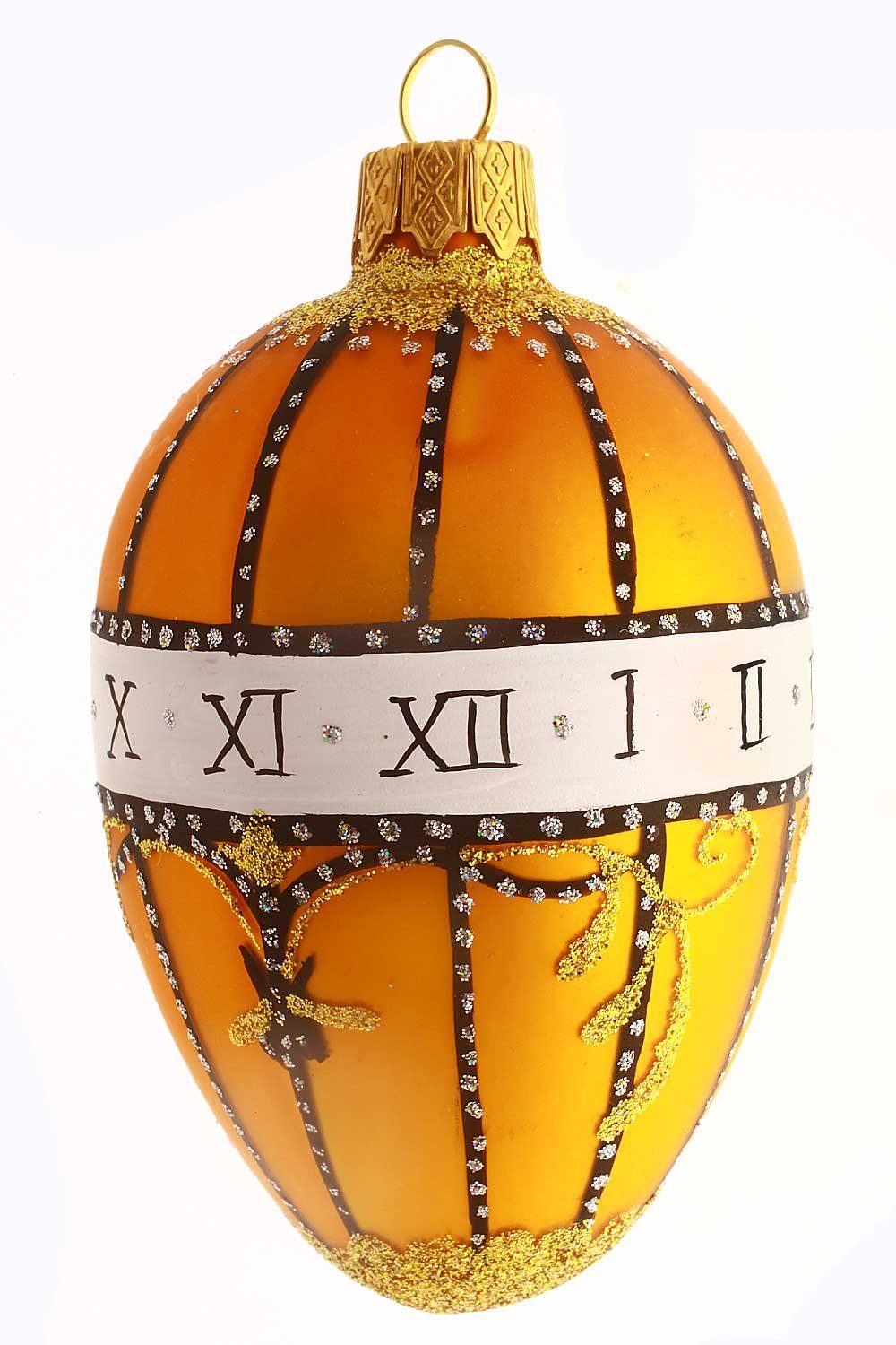 Hamburger Weihnachtskontor Osterei Ei à la Fabergé "Madonnenlilien" (Set), mundgeblasen - handdekoriert