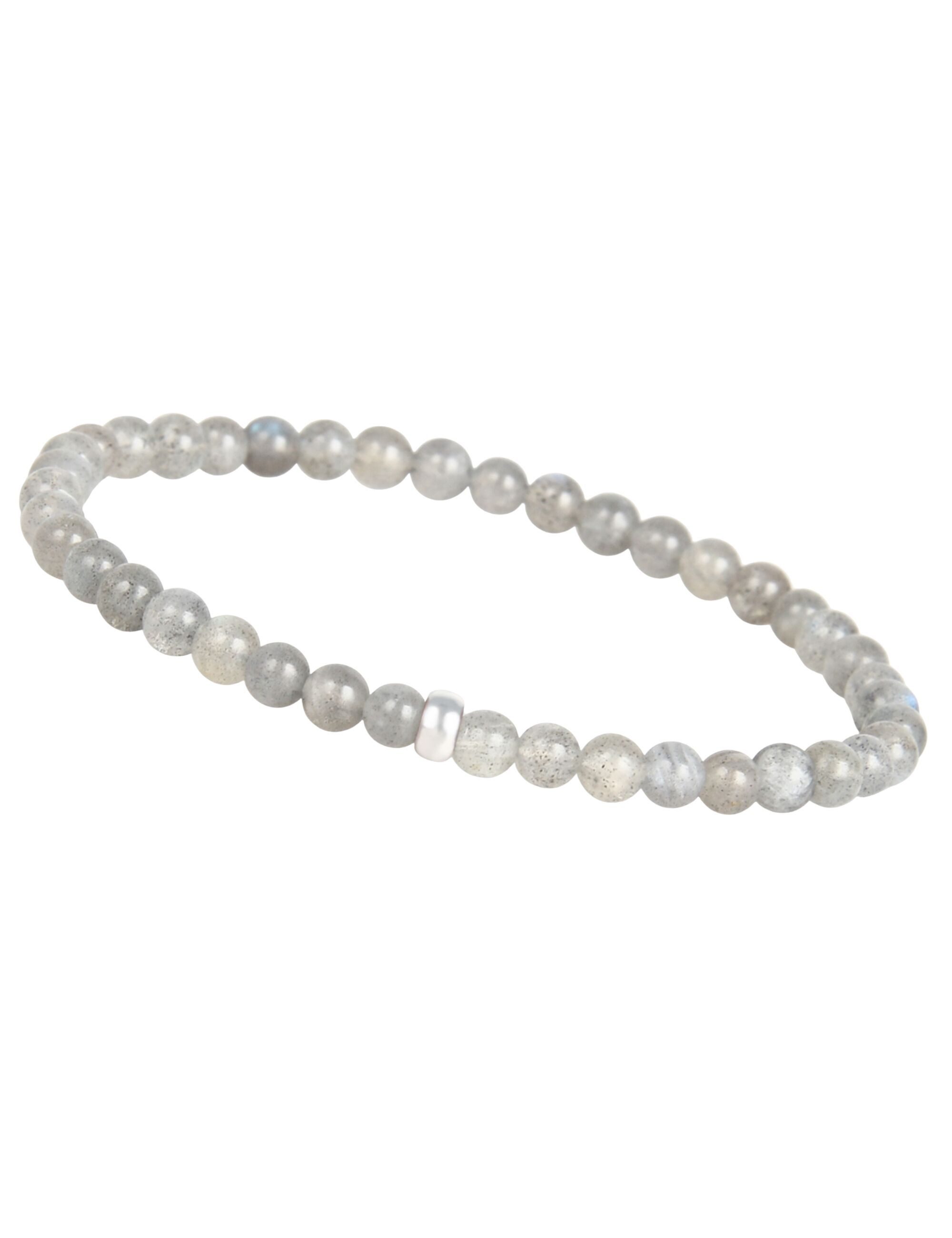 Massi Morino Perlenarmband (1-tlg), mit echten 4mm Natursteinen & 925 Silberperle