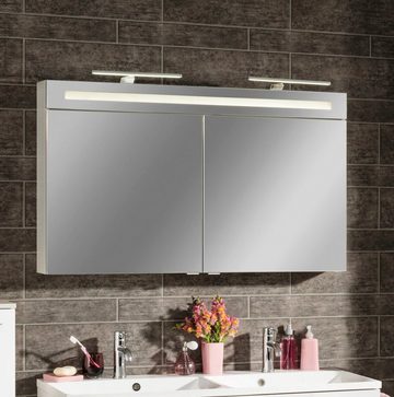FACKELMANN Spiegelschrank CL 120 - weiß Badmöbel Breite 120 cm, 2 Türen, doppelseitig verspiegelt