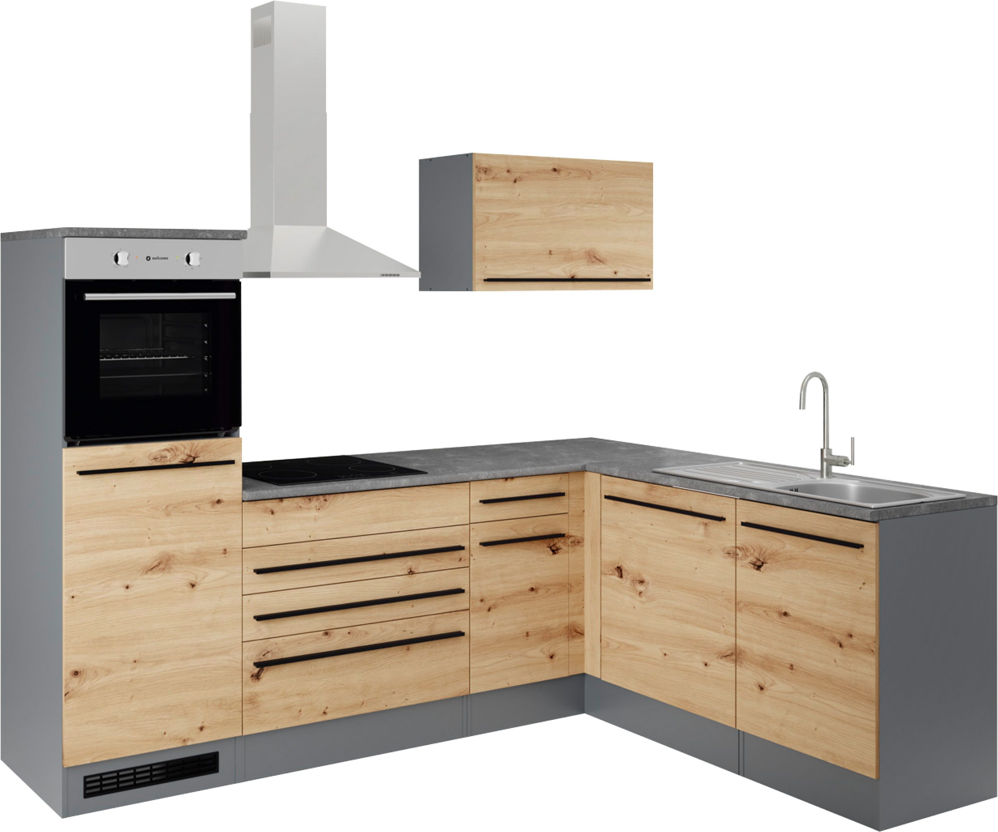 BASIC by Balculina Winkelküche Jazz, Stellbreite 260x175 cm, wahlweise mit E-Geräten