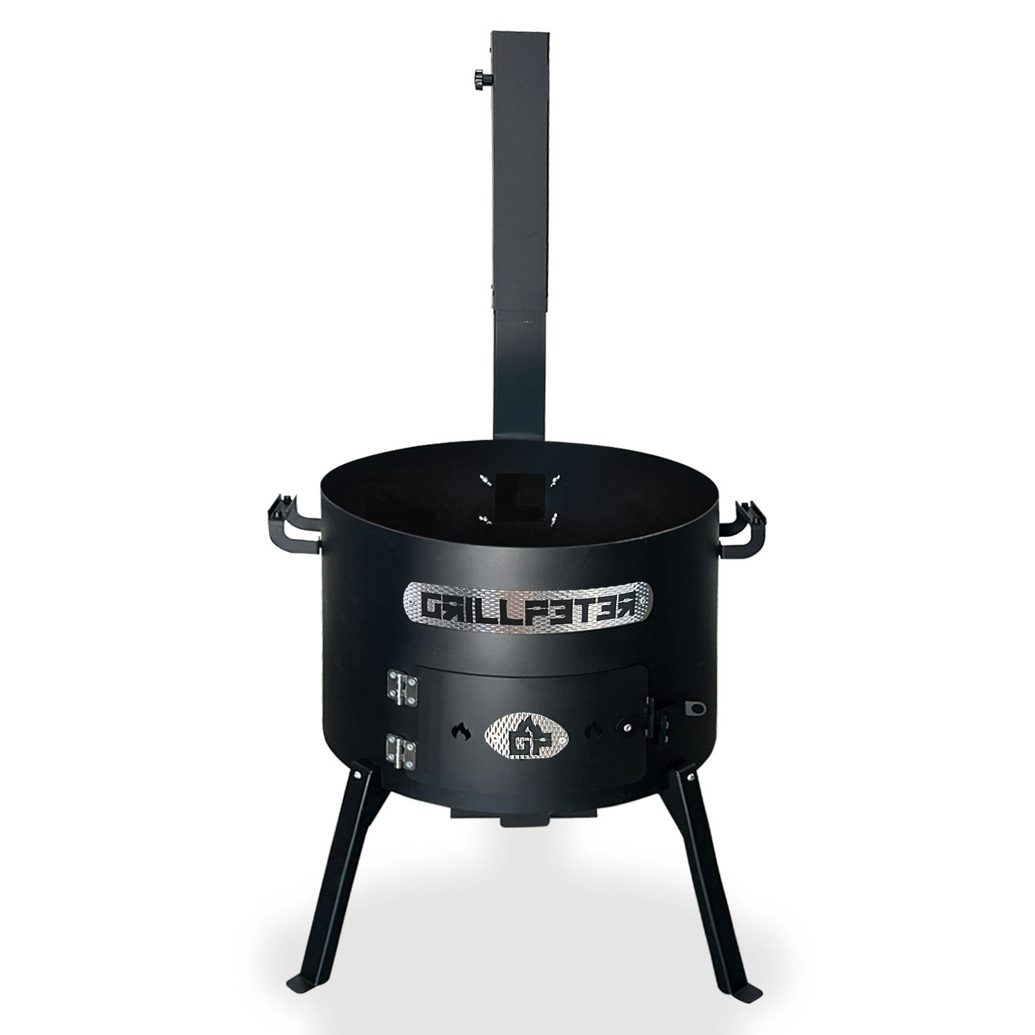 Grillpeter Holzkohlegrill Utschak Asamat Ø50 cm mit Abzugsrohr Feuerofen für Kazan 22 Liter