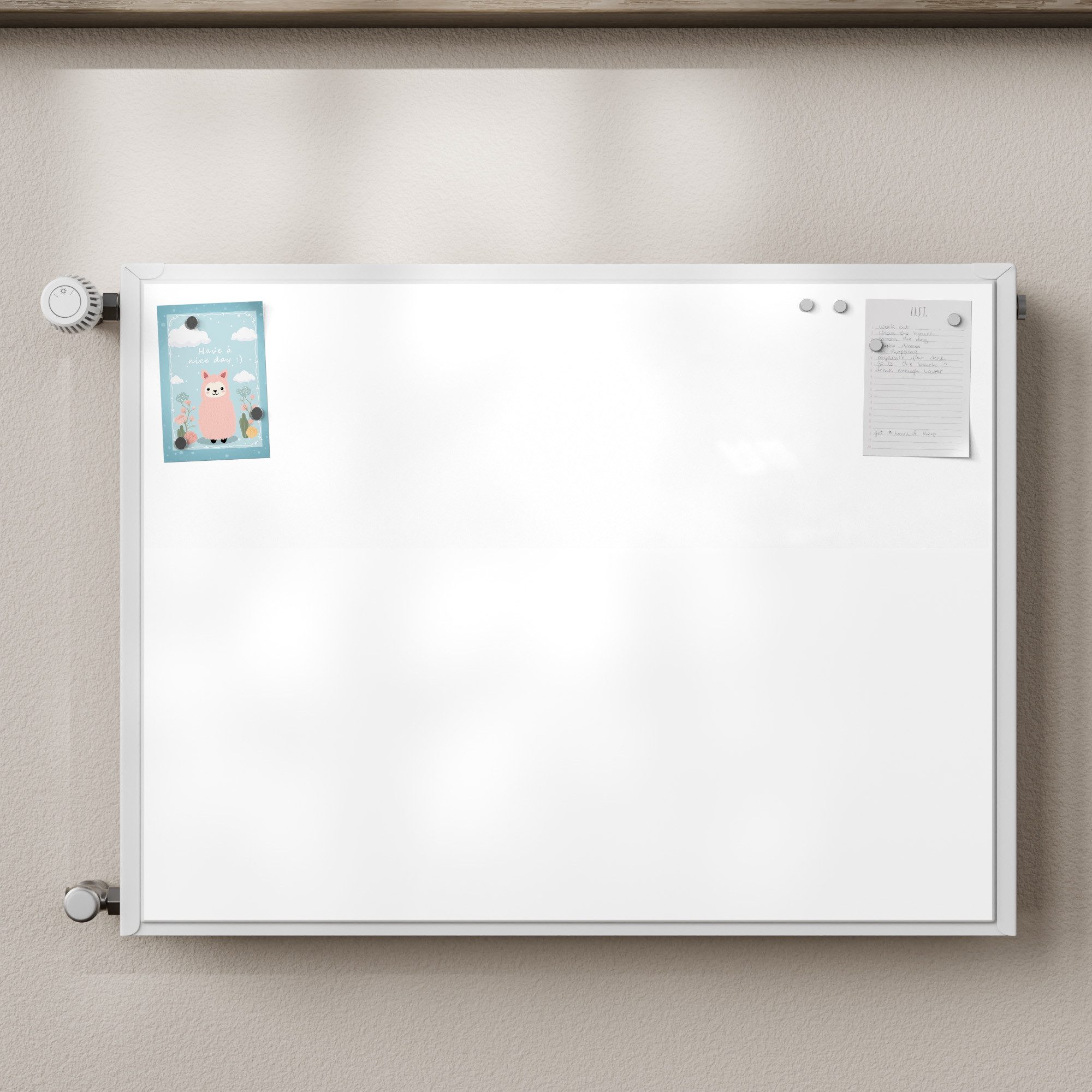 DEQORI Magnetfolie 'Unifarben - Weiß', beschreibbar Heizung Magnetmatte magnetisch Magnetfolie
