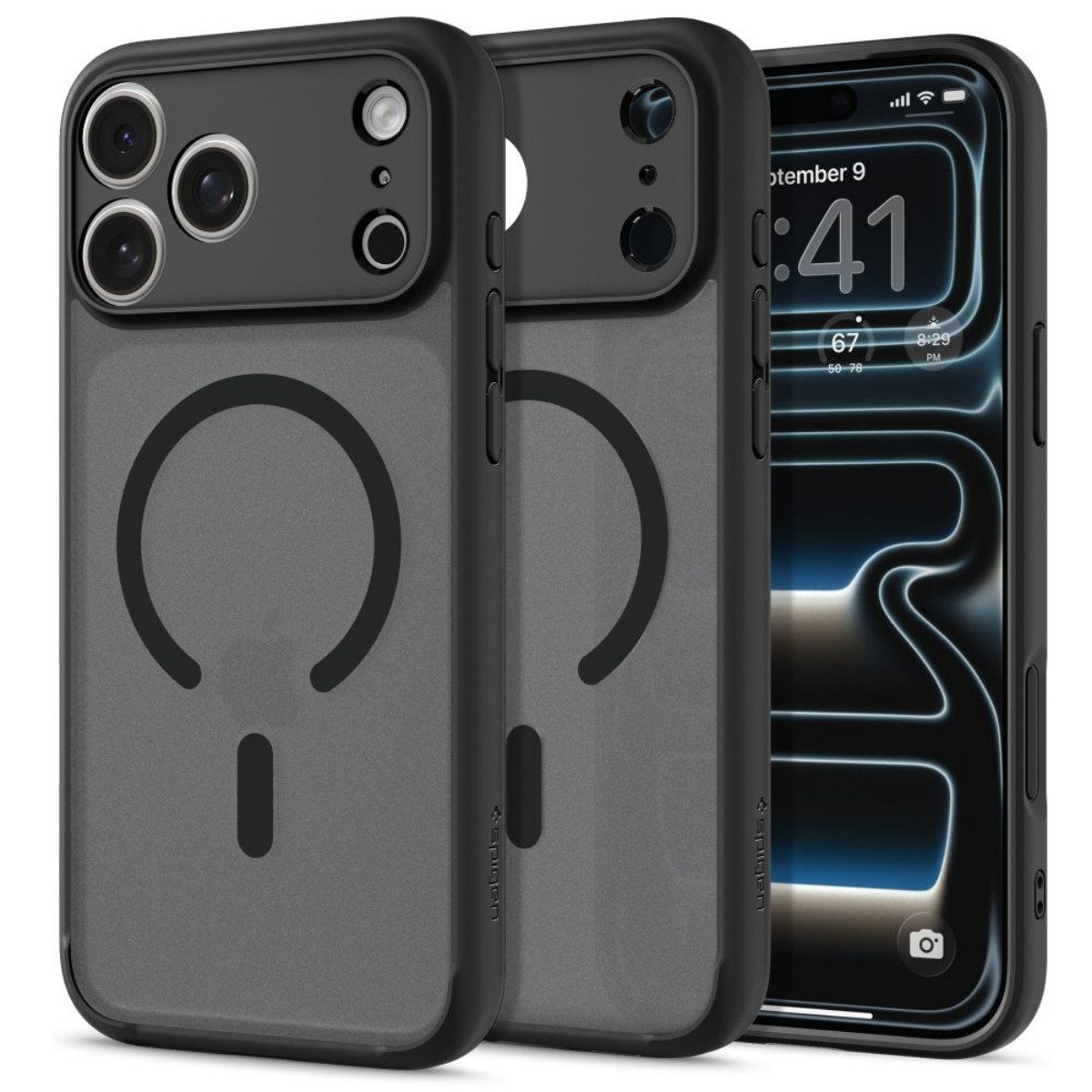 Spigen Handyhülle Ultra Hybrid mit Magnetfunktion Kompatibel mit iPhone 17 Pro Schwarz 6,3, Hybridhülle mit integrierter Magnetfunktion und Schutzrahmen
