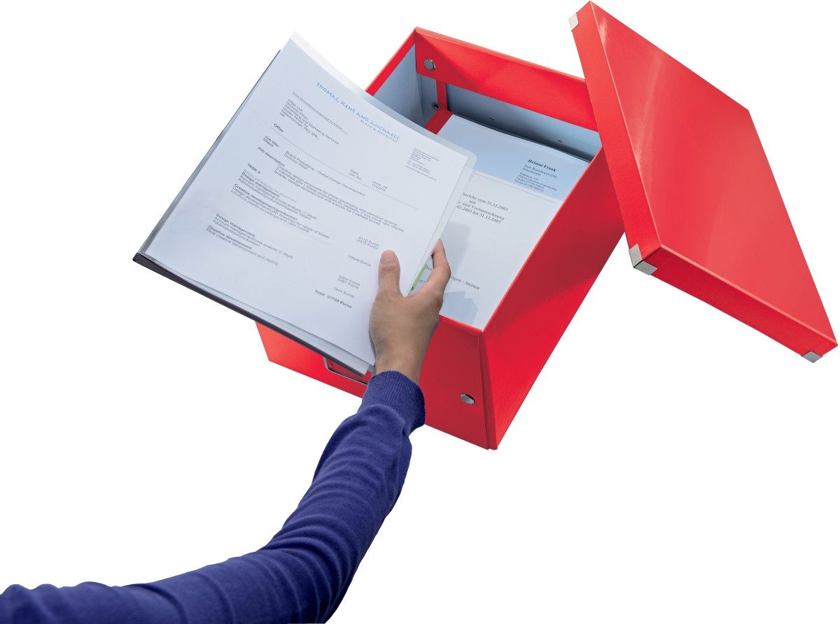 Aufbewahrungsbox Ablagebox Click & Store A4 rot.