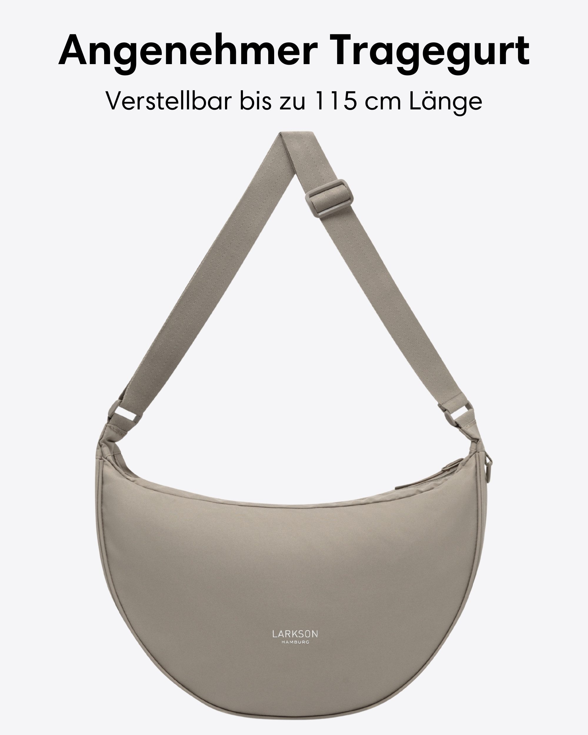 LARKSON Umhängetasche Solveig Large Halbmondtasche für Damen und Herren, Große Crossbody Bag in Halbmond Form – Bild 3 von 5