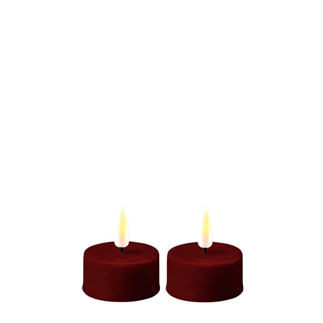 Deluxe Homeart LED-Kerze Burgogne Teelicht von Deluxe Homeart Dunkelrot Dunkles tiefes Rot LED