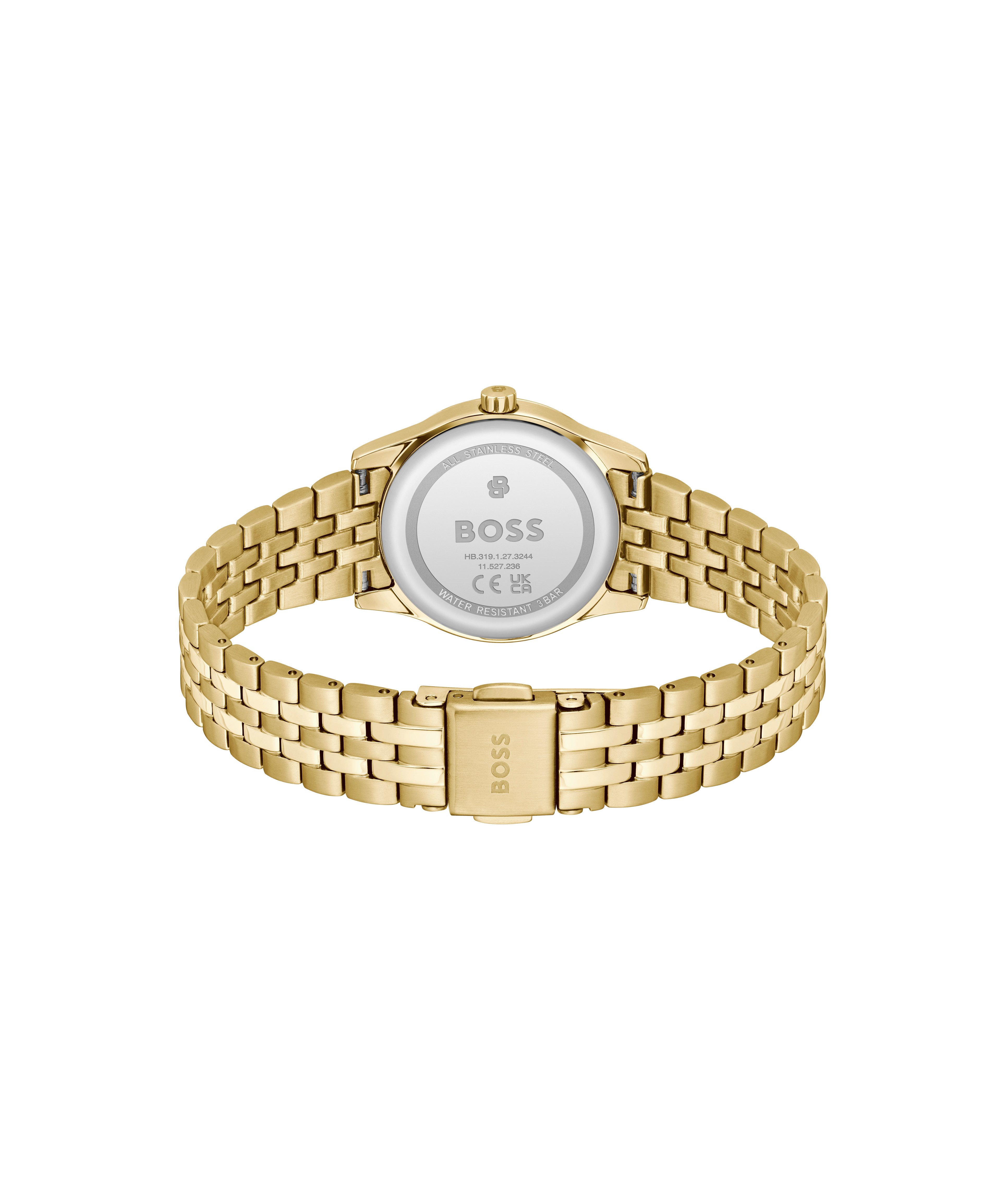 BOSS Quarzuhr GRACEFUL MINA 1502843, Armbanduhr, Damenuhr, Edelstahlarmband, analog