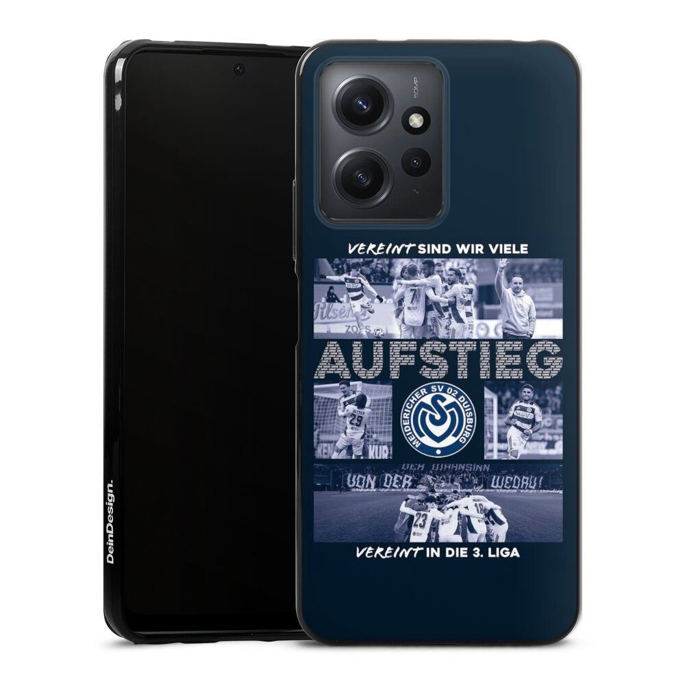 DeinDesign Handyhülle MSV Duisburg Aufstieg Offizielles Lizenzprodukt, Xiaomi Redmi Note 12 4G Silikon Hülle Bumper Case Handy Schutzhülle