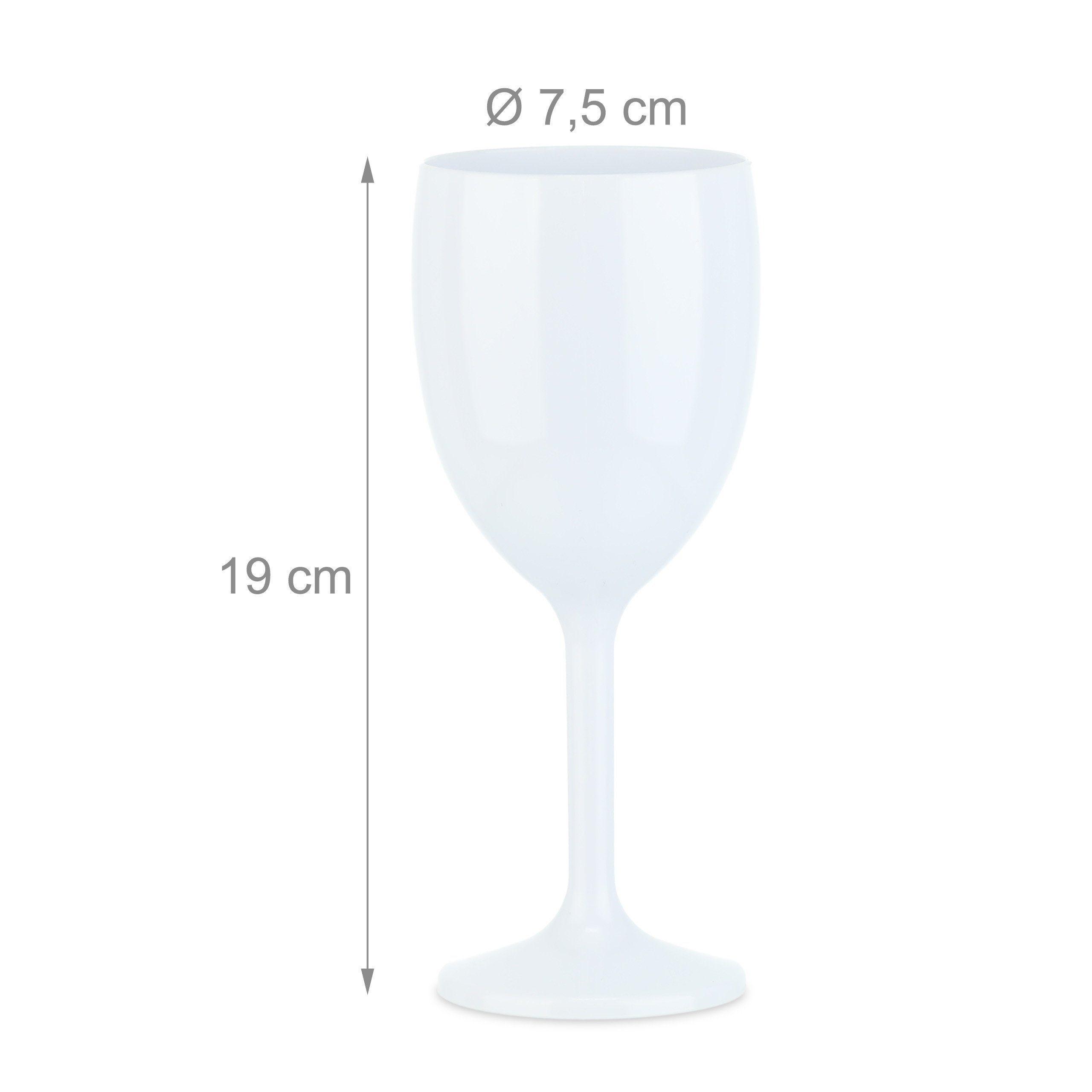 relaxdays Gläser-Set Weingläser Kunststoff 12er Set, Kunststoff