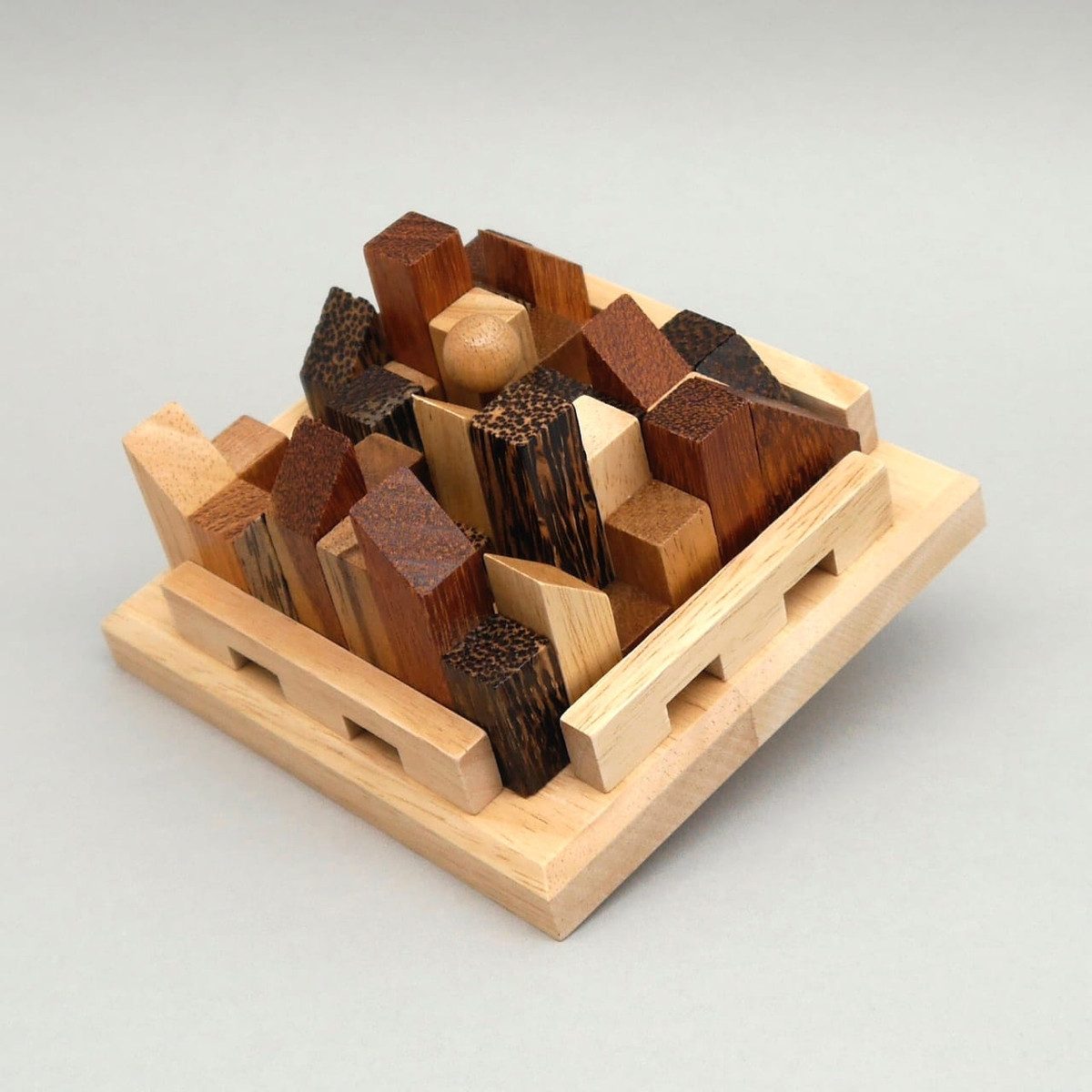 ROMBOL Denkspiele Spiel BUILDR PUZZLE EDITION - tolle Holzpuzzle, Knobelspiel, Denkspiel