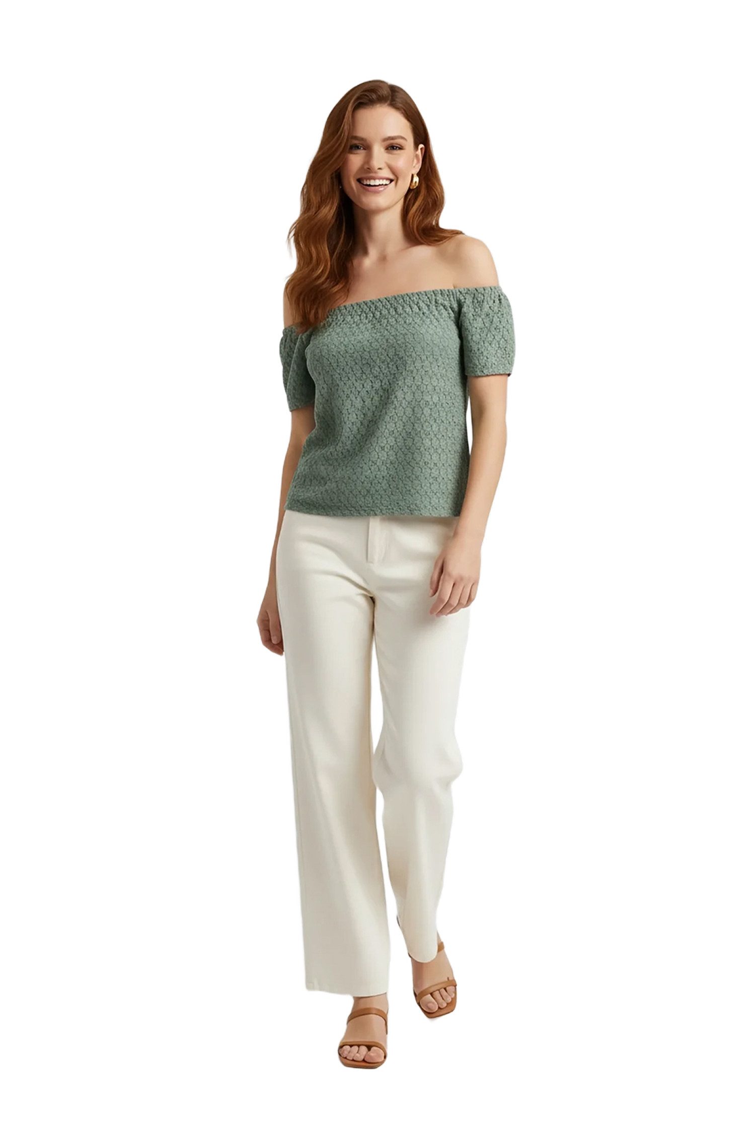 Blusentop Boot-Ausschnitt Bluse