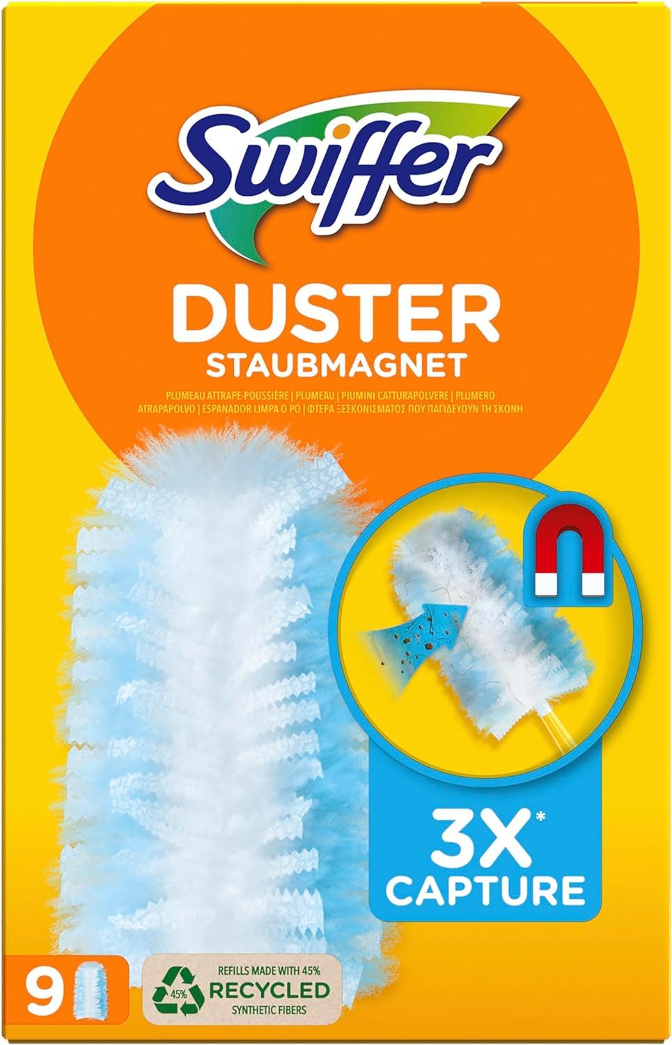 Swiffer Staubbesen Staubmagnet Nachfüller (9 Tücher) Reinigungstücher (1-St)
