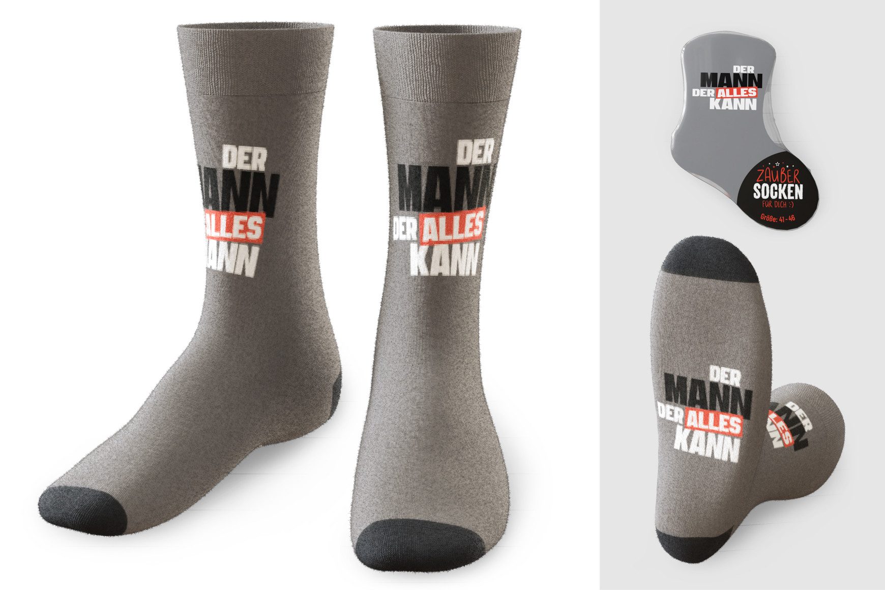 Socken Herren Socken Zaubersocken Gr 41-46 Männer-Geschenk la vida Mann kann