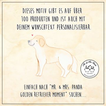 Mr. & Mrs. Panda Vorratsglas XL 2000ml Golden Retriever Moment - Weiß - Geschenk, Goldie Hund, Lec, Premium Glas, (1-tlg), Hohe Farbbrillanz