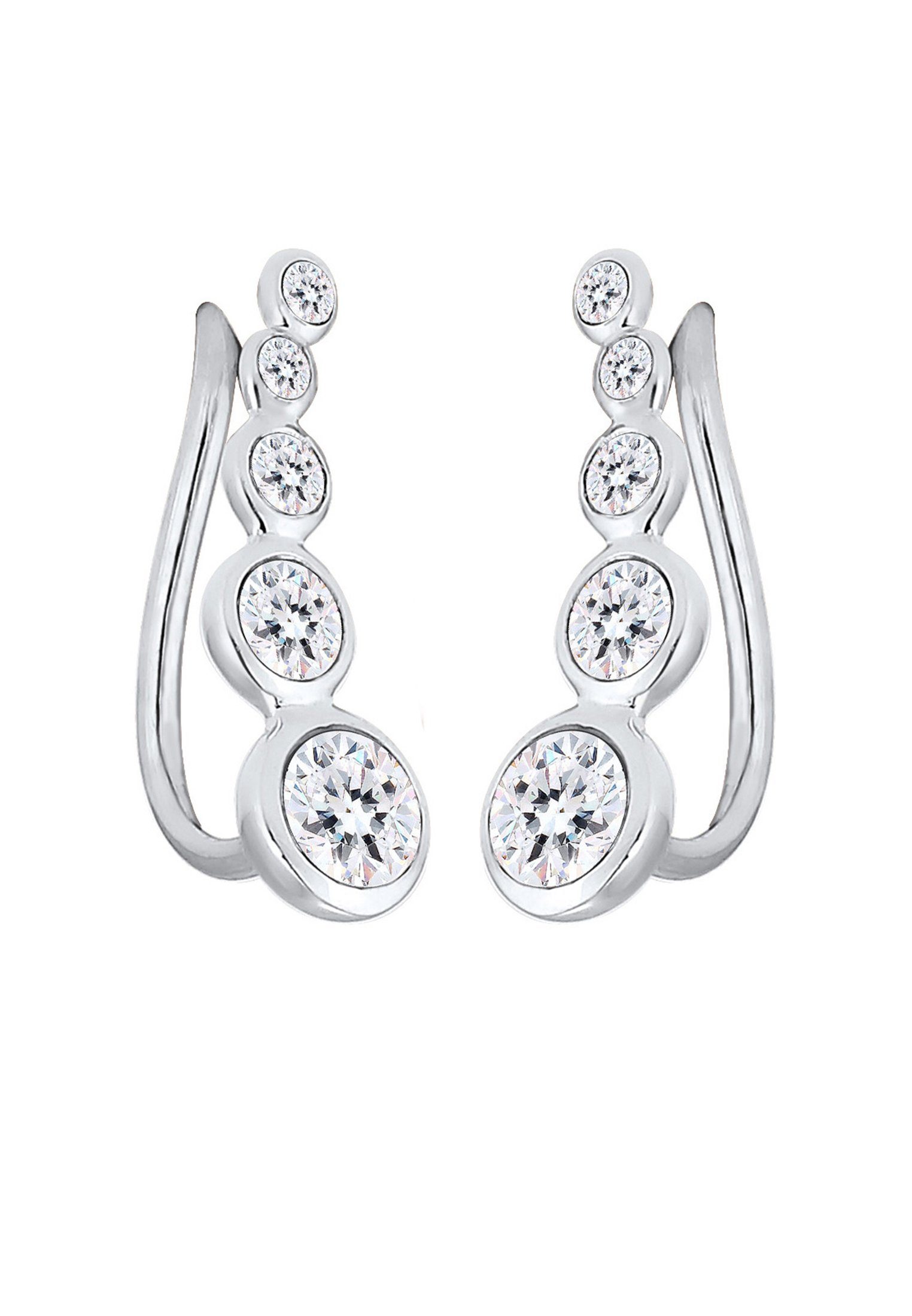 Elli Paar Ohrstecker Ohrklemme Earclimber, mit Kristallen von Swarovski® – Bild 3 von 5