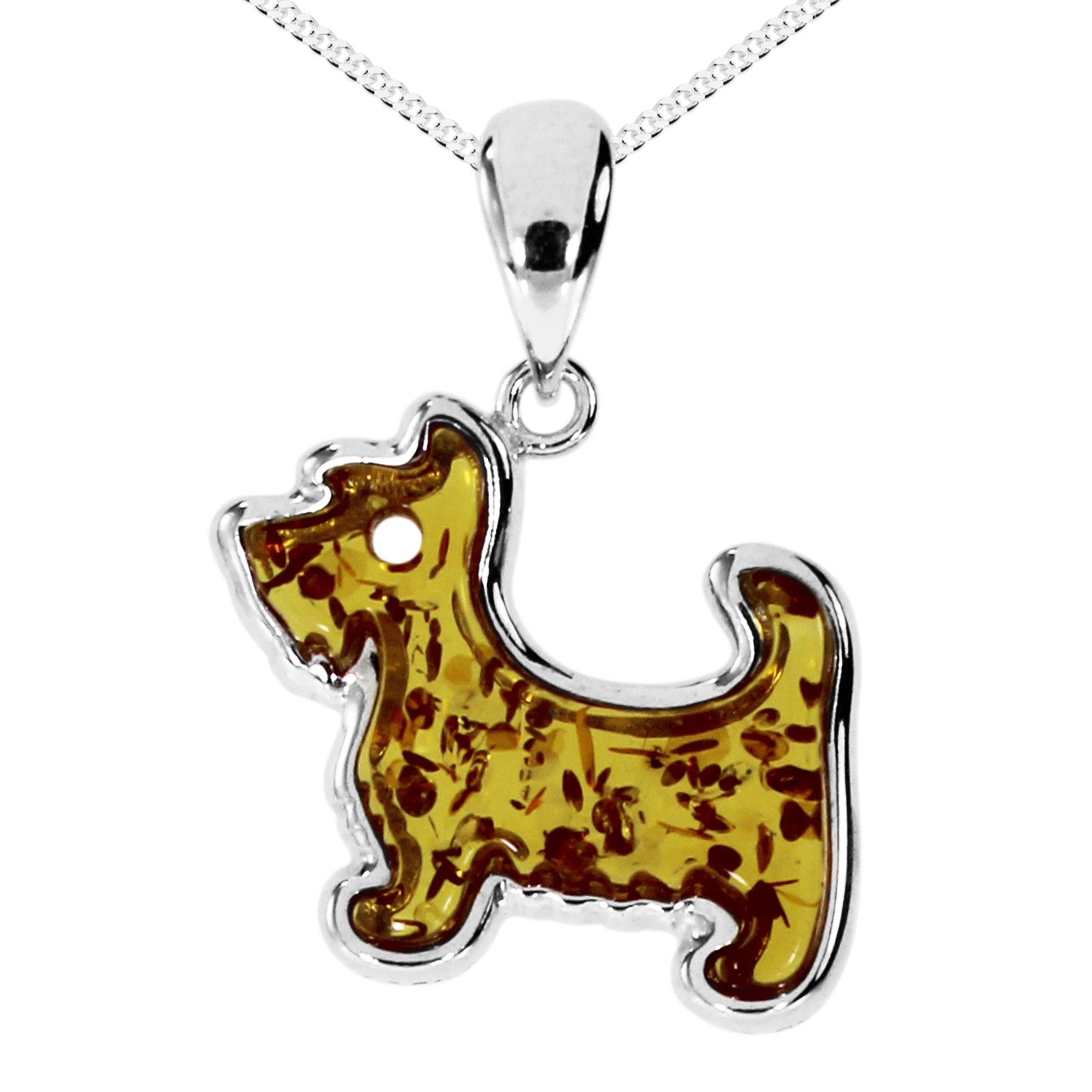 Kette mit Anhänger Ostsee-Schmuck Kette mit Anhänger Hund Kette mit Anhänger Hund