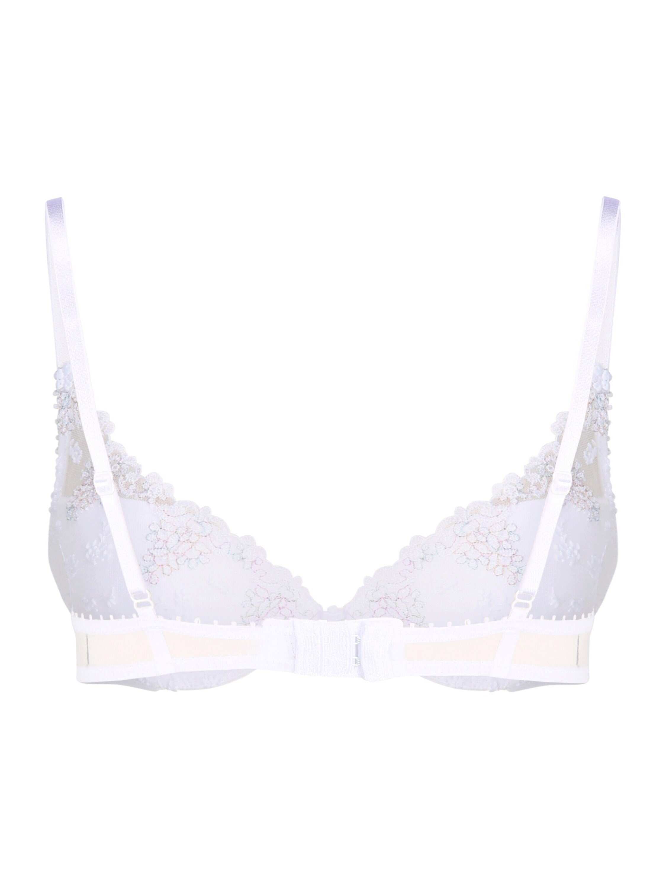 (1-tlg) Drapiert/gerafft PASSIONATA NIGHTS Stickerei, Spitze, WHITE Push-up-BH