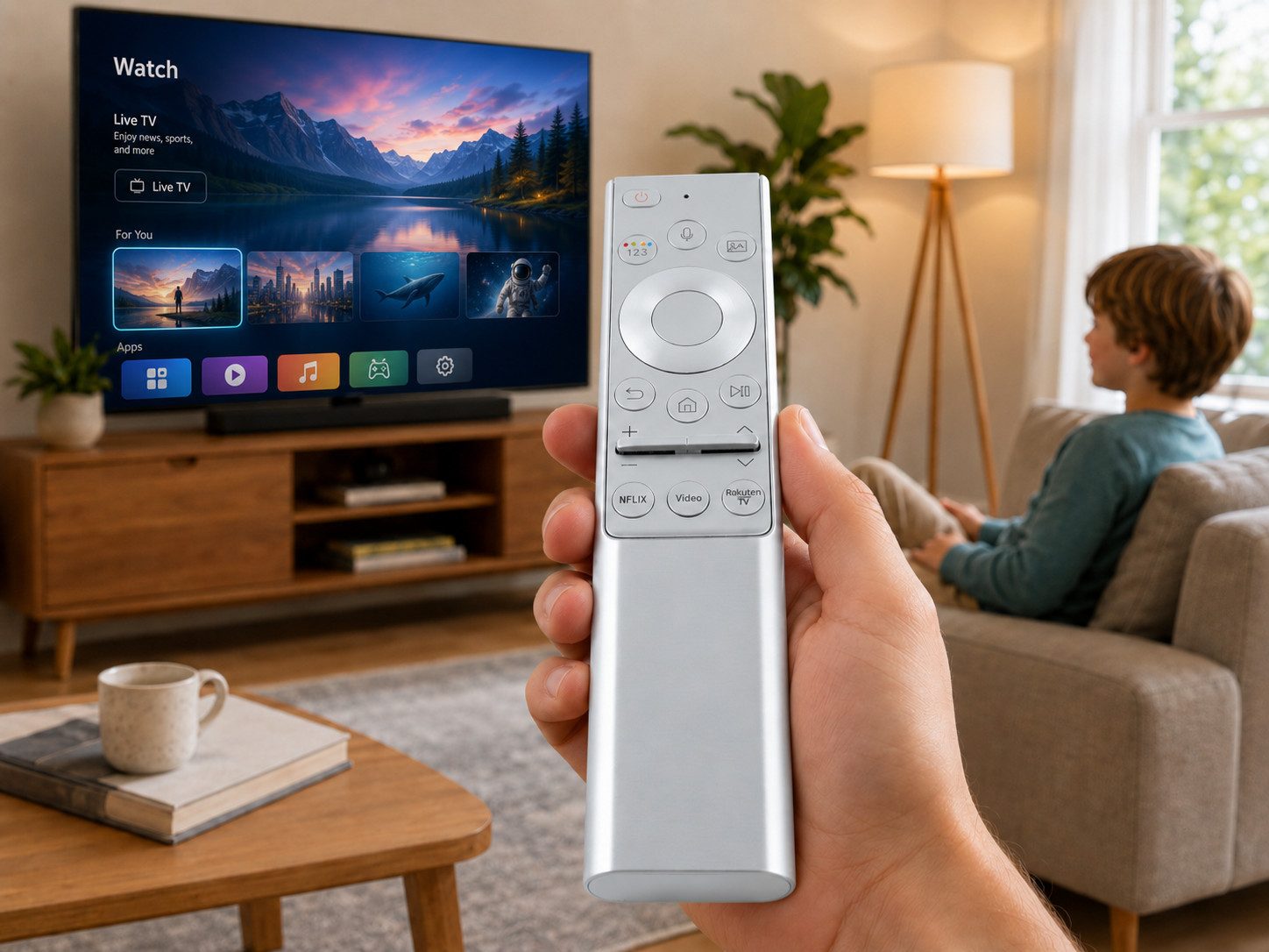 azurano Ersatz für SAMSUNG BN59-01311B, BN59-01327B, BN59-01328A, Universal-Smart-TV-Fernbedienung (Metall Gehäuse & Sprachfunktion)