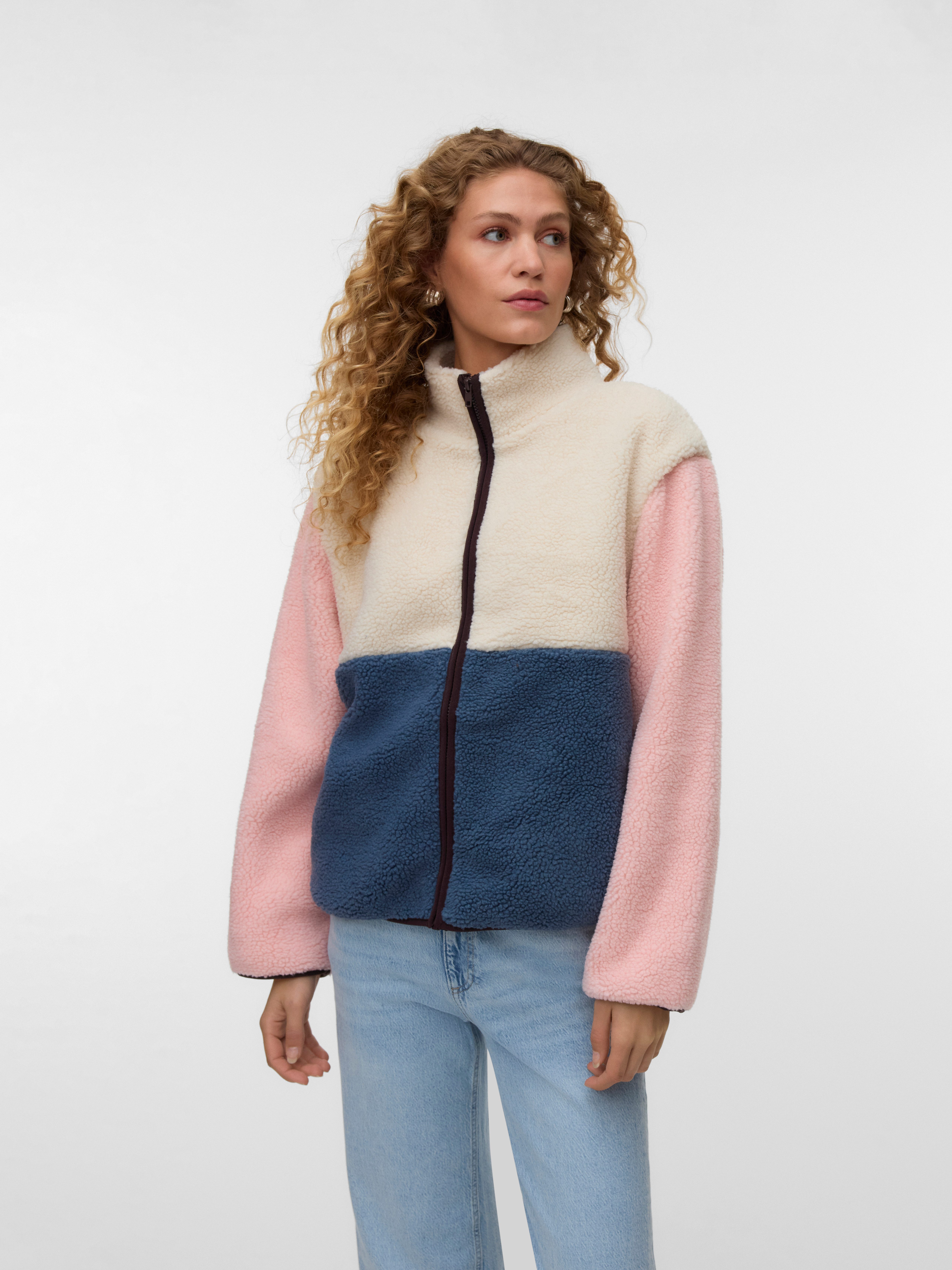 Vero Moda Fleecejacke VMJOSEFIN LS TEDDY ZIP JACKET EXP Polyester