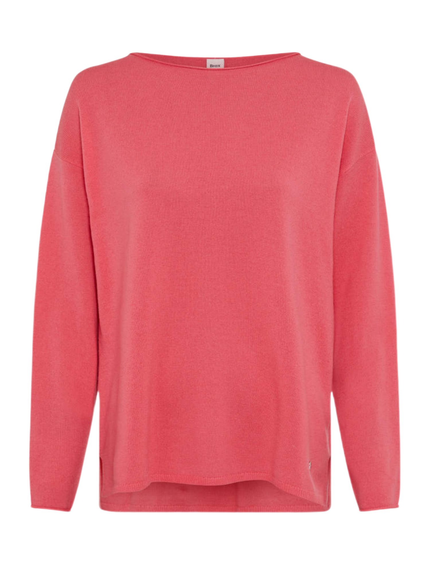 Brax Strickpullover rosa,Basic,Wolle,Unifarben,U-Boot,Lang,Regular Fit