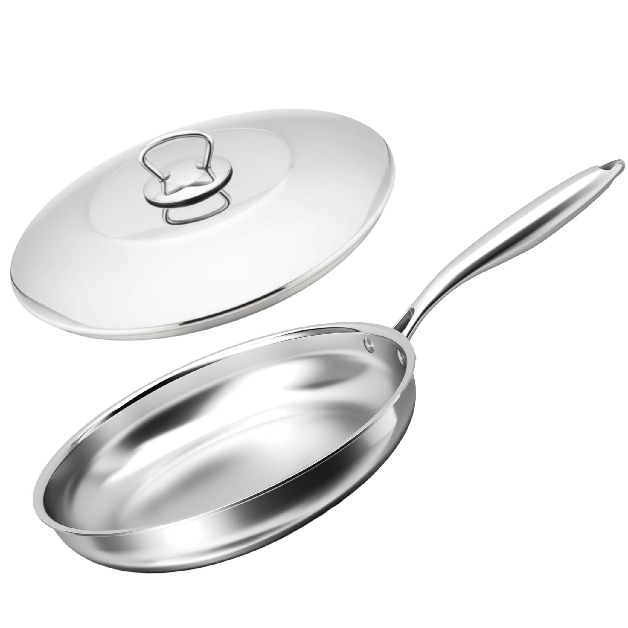 BIG-PAN Topf-Set Kochset 28 cm Dampfkocher Pfanne Mantowarka Deckel, Edelstahl (Gardampfkochtopf induktionsgeeignet, Dampfkochtopf Edelstahlpfanne), Dampfgarer Schmorpfanne mit Edelstahldeckel