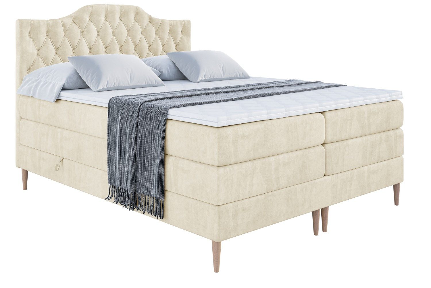 ALTDECOR Boxspringbett VILA-1-F KING (Multipocket-Matratze H4, günstig online kaufen