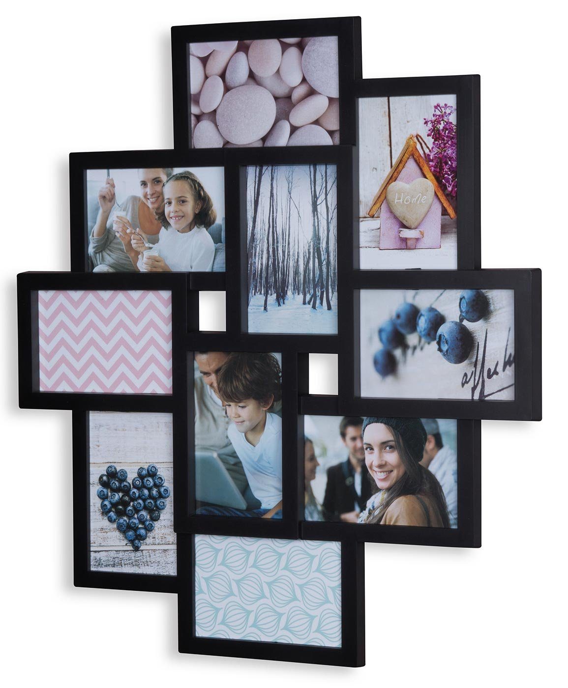 Levandeo® Bilderrahmen Collage, Bilderrahmen schwarz 10 Fotos Fotogalerie F günstig online kaufen