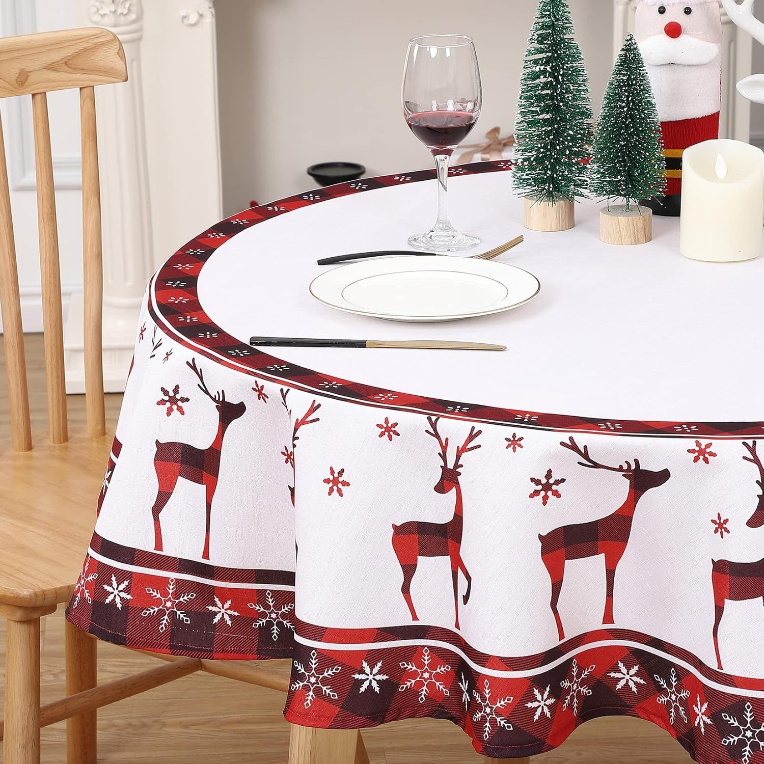 GarveeMore Tischdecke Weihnachtstischdecke mit Hirschmuster, abwischbar, günstig online kaufen