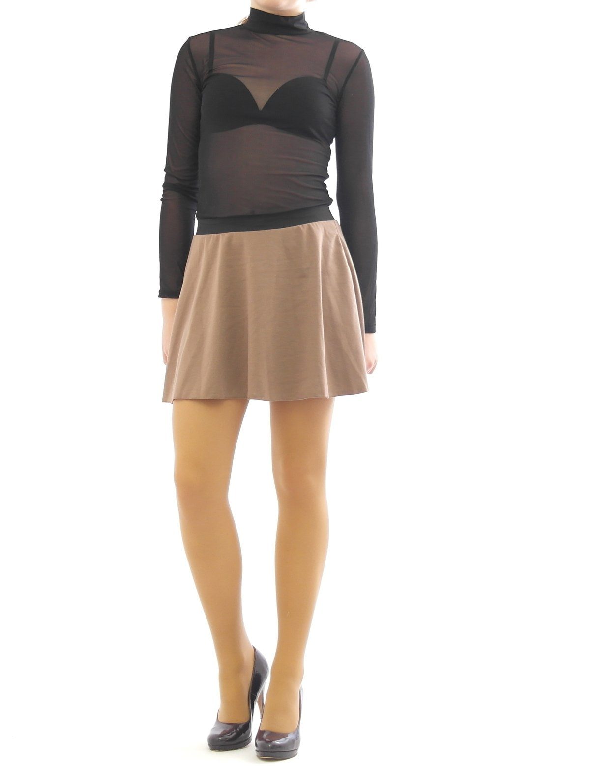 SYS Minirock Swing Rock Mini Falten-Rock Gummibund hohe Taille Skirt Miniro günstig online kaufen