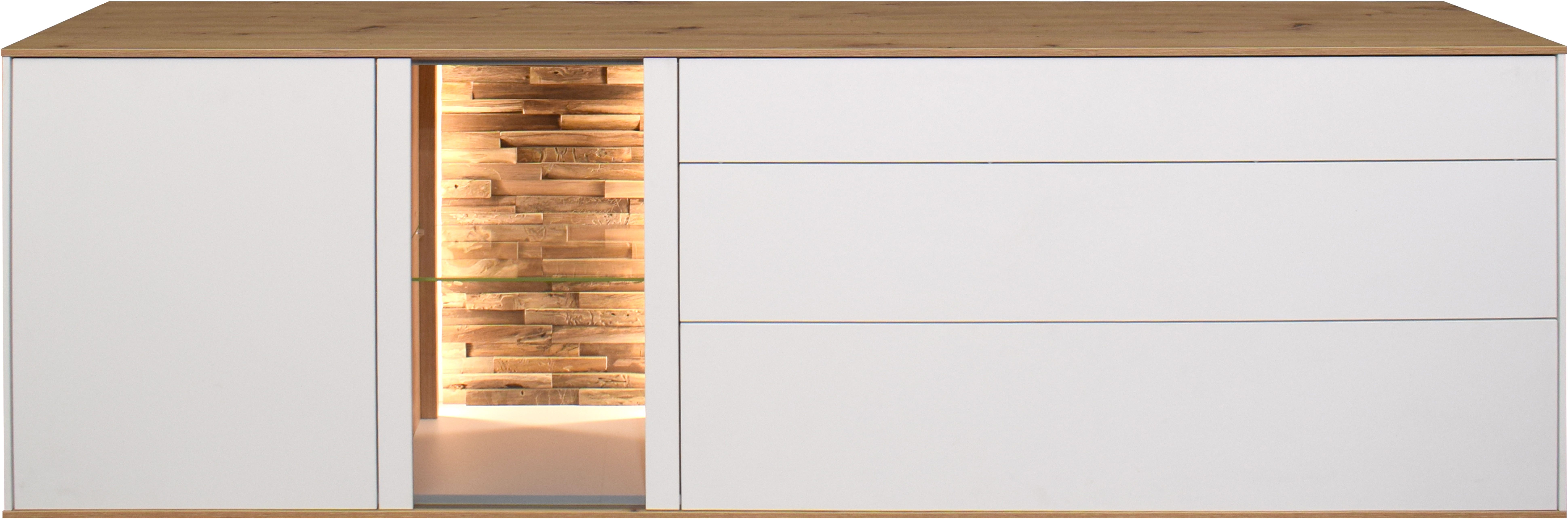 Mäusbacher Lowboard, Faro Lowboard B 207 cm, inkl. Beleuchtung, Push to open Funktion