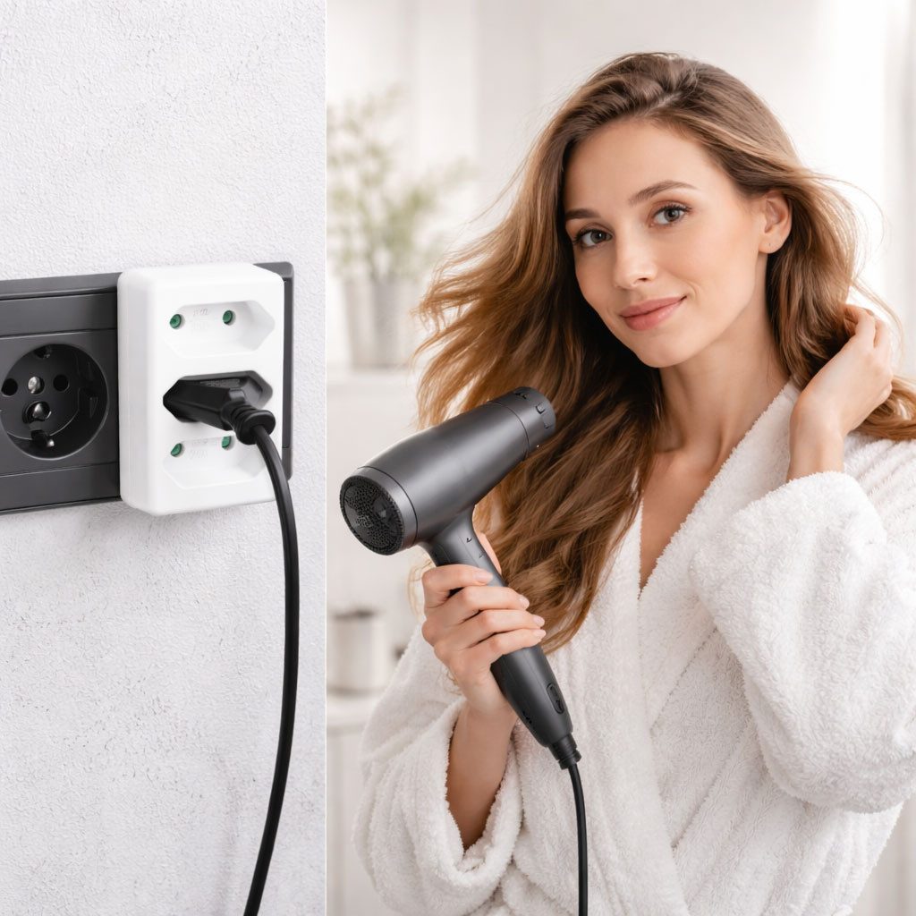 VABIONO Steckdose Mehrfachstecker Multistecker 3-fach Euro-Adapter mit Kindersicherung, 3-St., Deutsche Marke, kostenloser Versand