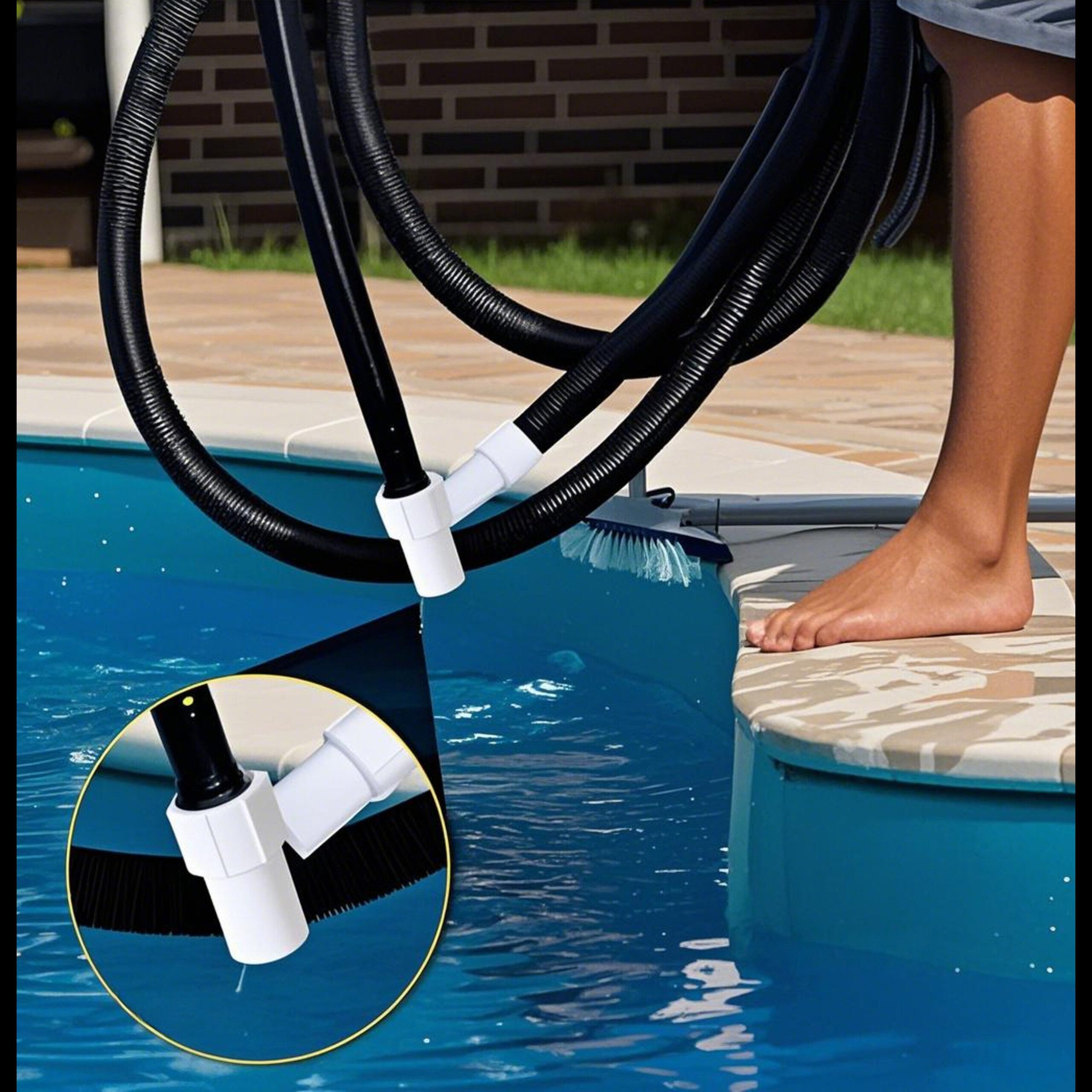 relaxdays Poolschlauch schwarz 32mm, 10 m